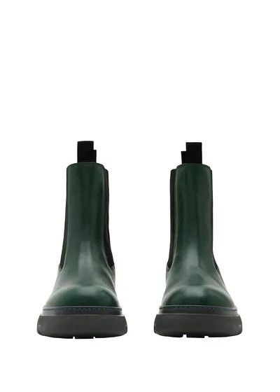 Burberry o1w1db10125 Leather Creeper Chelsea Boots in Dark Green Size US 11 / IT 41 - 2 Thumbnail