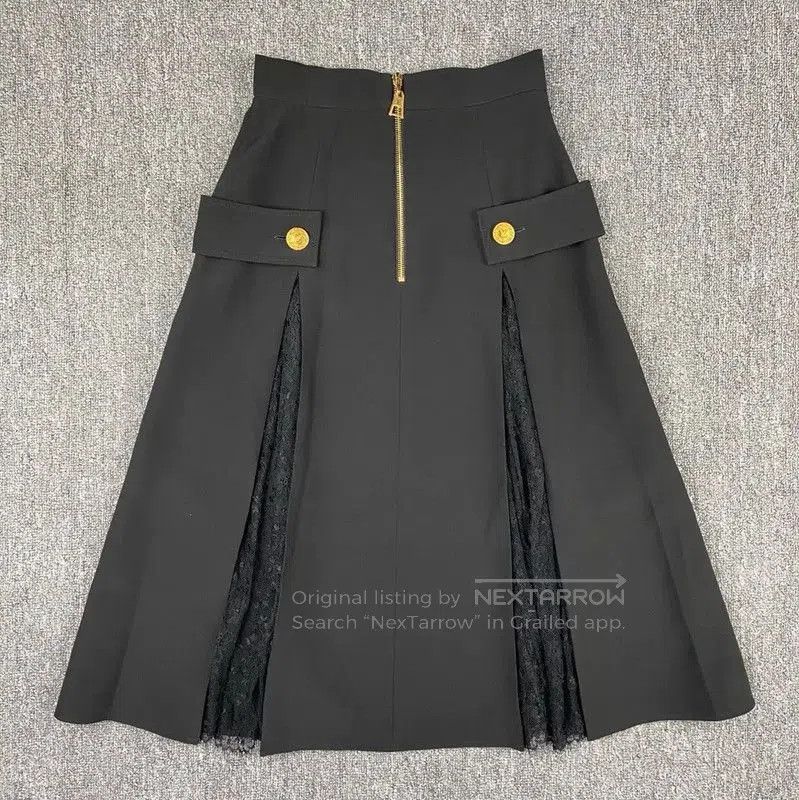 Louis Vuitton Louis Vuitton Black Silk Midi Skirt . Size 23" - 1 Thumbnail