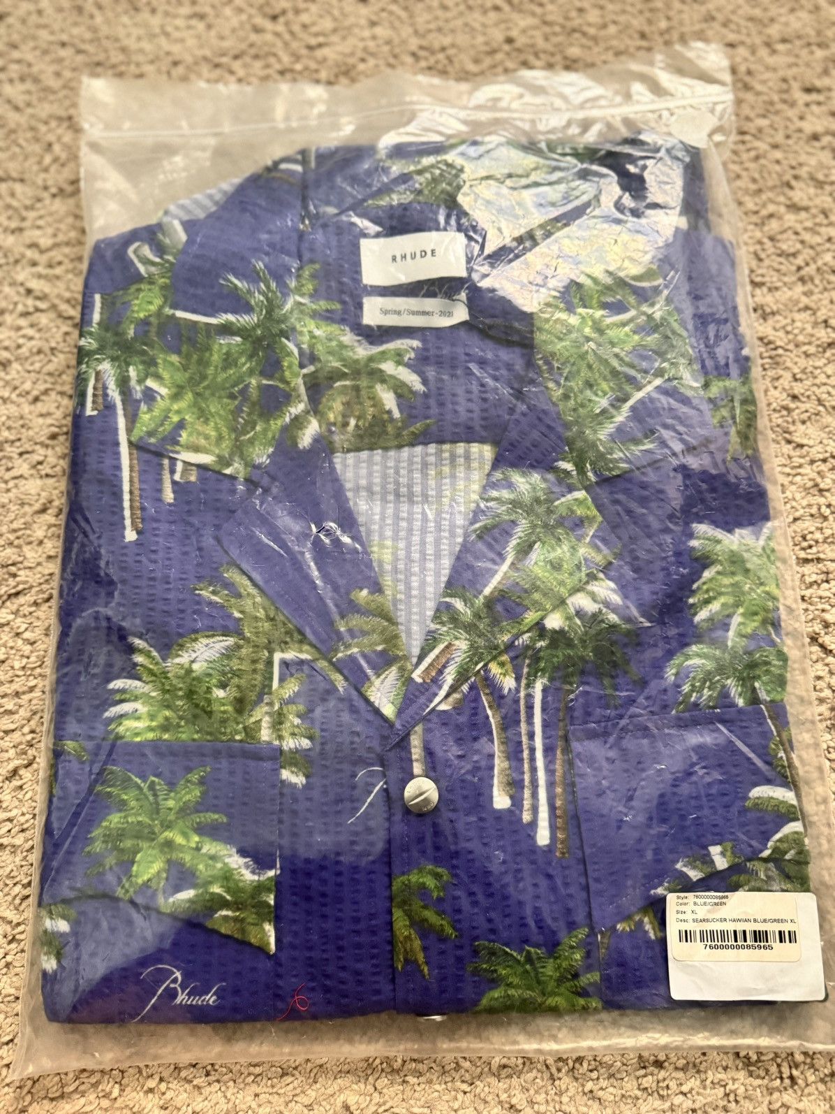Rhude Rhude Sear Sucker Hawaiian Button Up Size US XL / EU 56 / 4 - 7 Thumbnail