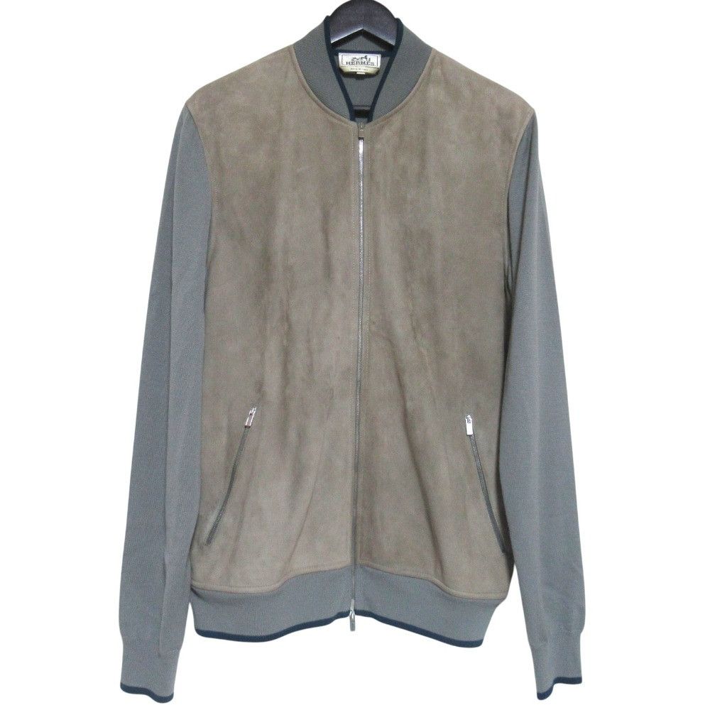 Hermes Hermes Hermes Goatskin Knit Zip Jacket Leather Outerwear DUTY FREE for USA Size ONE SIZE - 1 Thumbnail