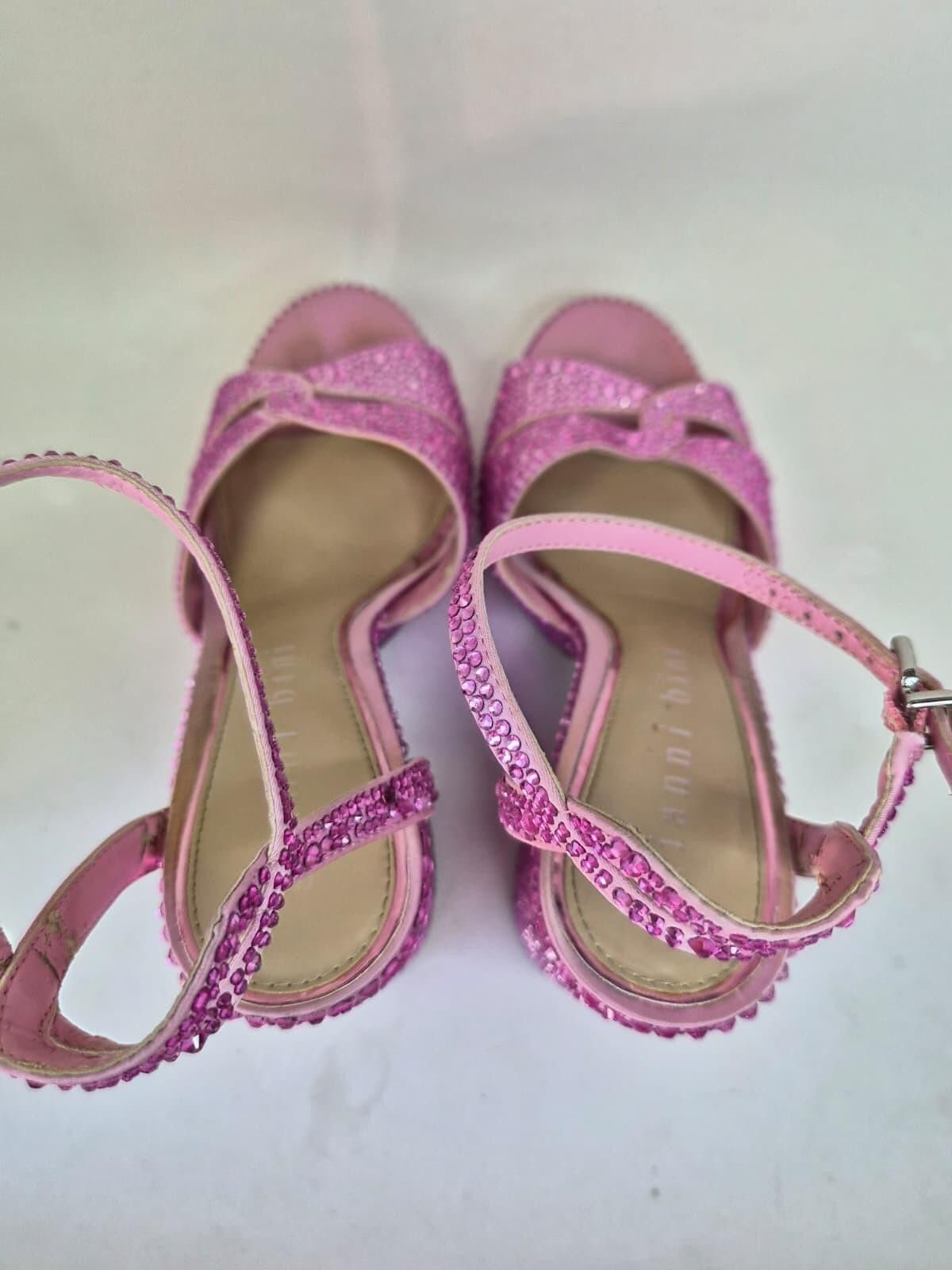 Other Gianni Bini Pink Strappy Block Women's 8.5 Embellish Buckle Size US 8 / IT 38 - 8 Thumbnail