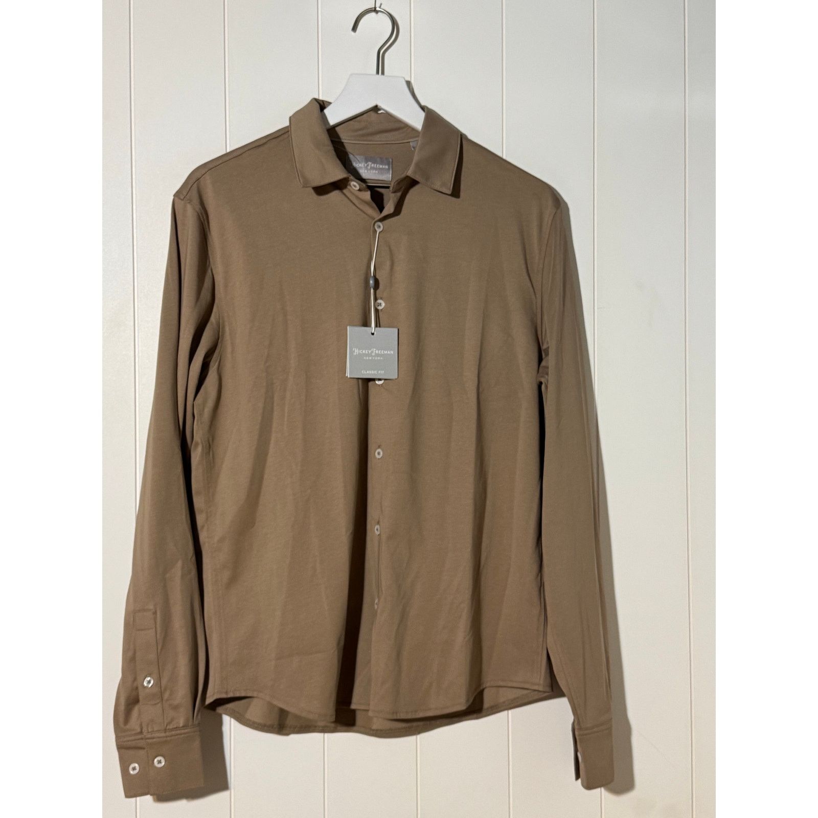 Hickey Freeman Hickey Freeman New York New Classic Fit Shirt Taupe Small Size US S / EU 44-46 / 1 - 1 Thumbnail