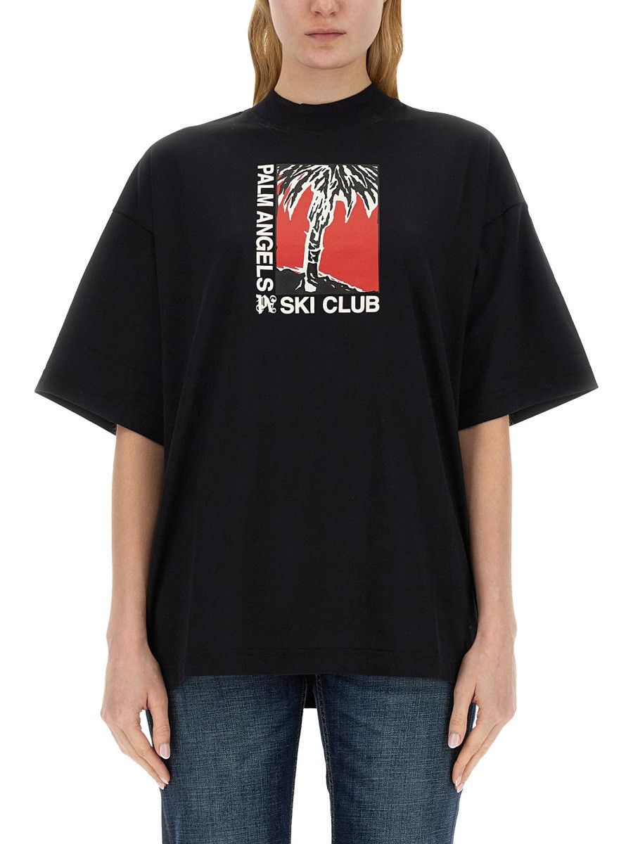 Palm Angels PALM ANGELS PALM SOFT FIT T-SHIRT SKI CLUB - BLACK Size M / US 6-8 / IT 42-44 - 1 Thumbnail