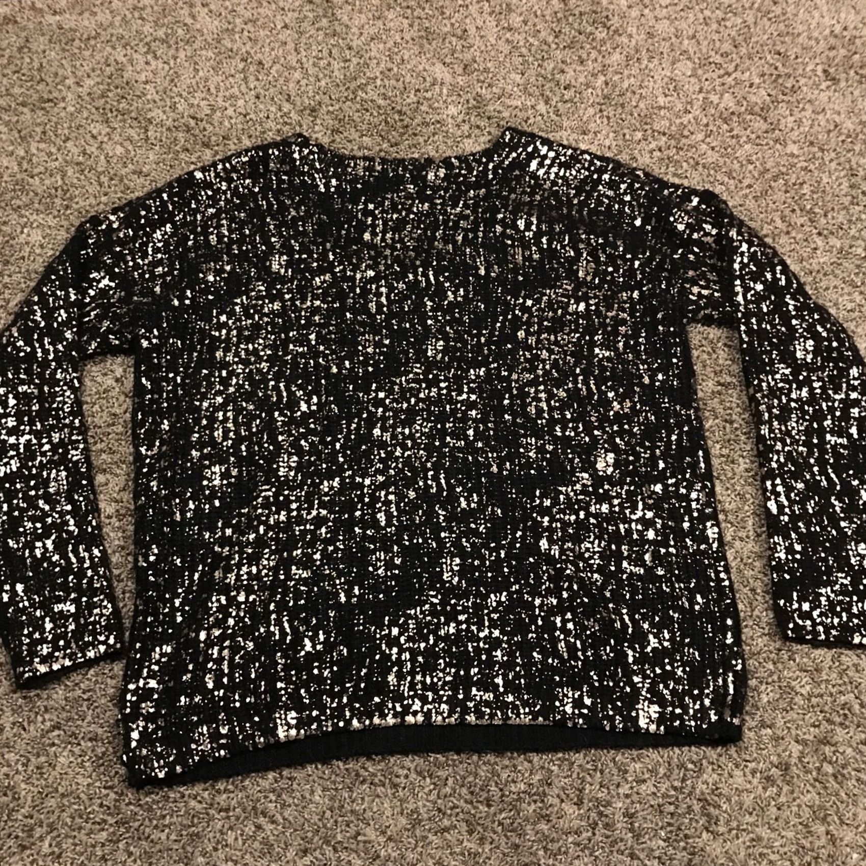 Vintage Jeans By Buffalo Sweater Womens M Acrylic Black Crochet Round Neck Long Sleeve Pullover Knit Size M / US 6-8 / IT 42-44 - 3 Thumbnail