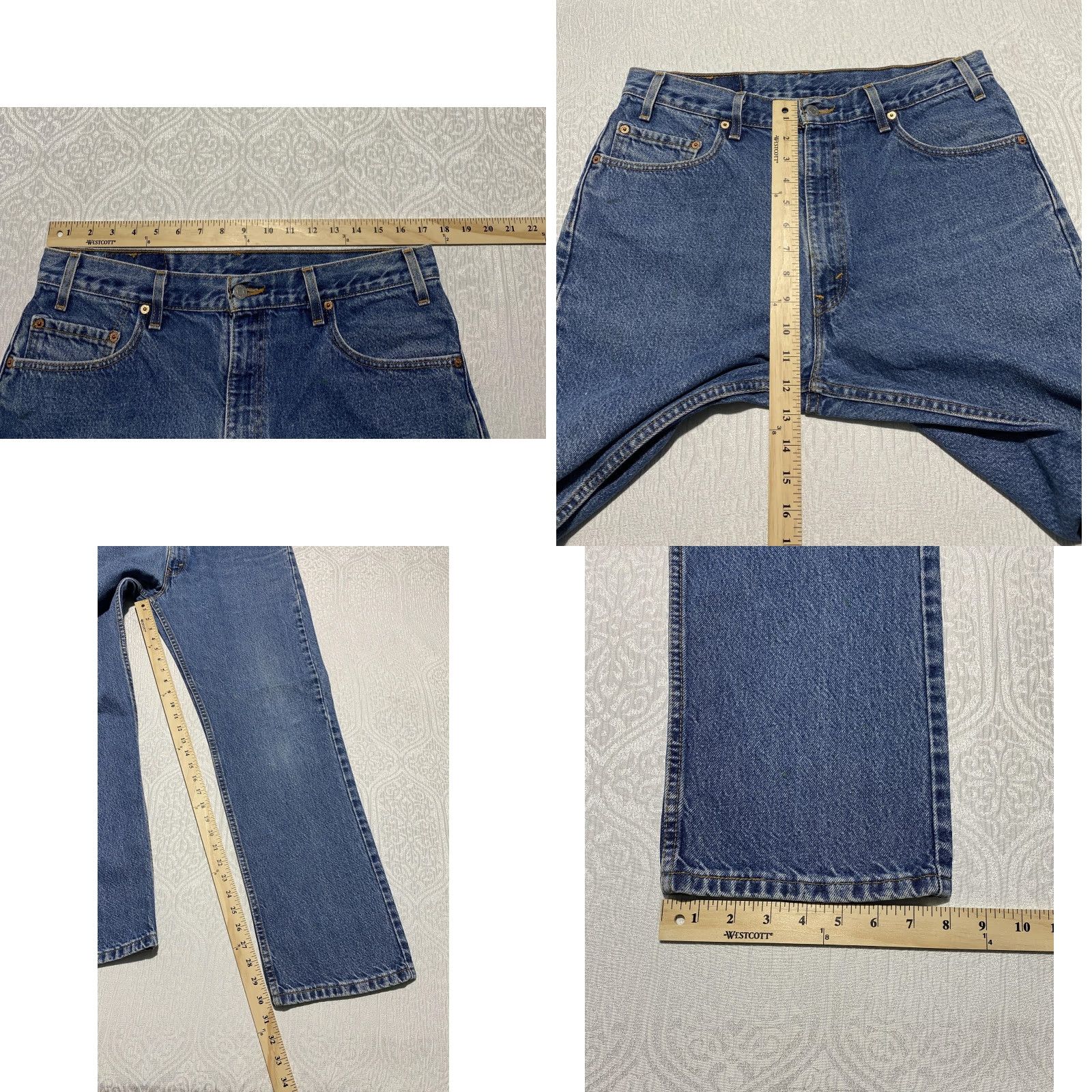 Levi's VINTAGE Levi's 505 Jeans Mens 34x30 Regular Fit Straight Red Tab 90s USA Denim Blue Cotton 5-Pocket Mens Size US 34 / EU 50 - 8 Thumbnail