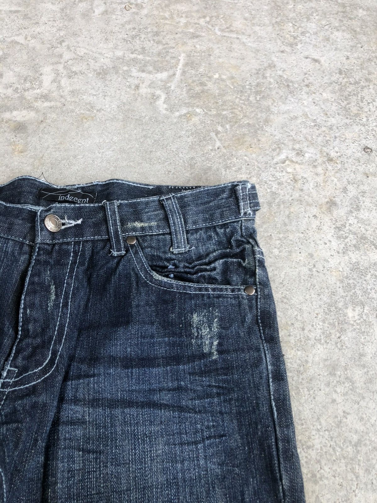 Le Grande Bleu (L.G.B.) Japanese Indecent Flared Jeans Distressed Buckle Back Size US 30 / EU 46 - 15 Thumbnail