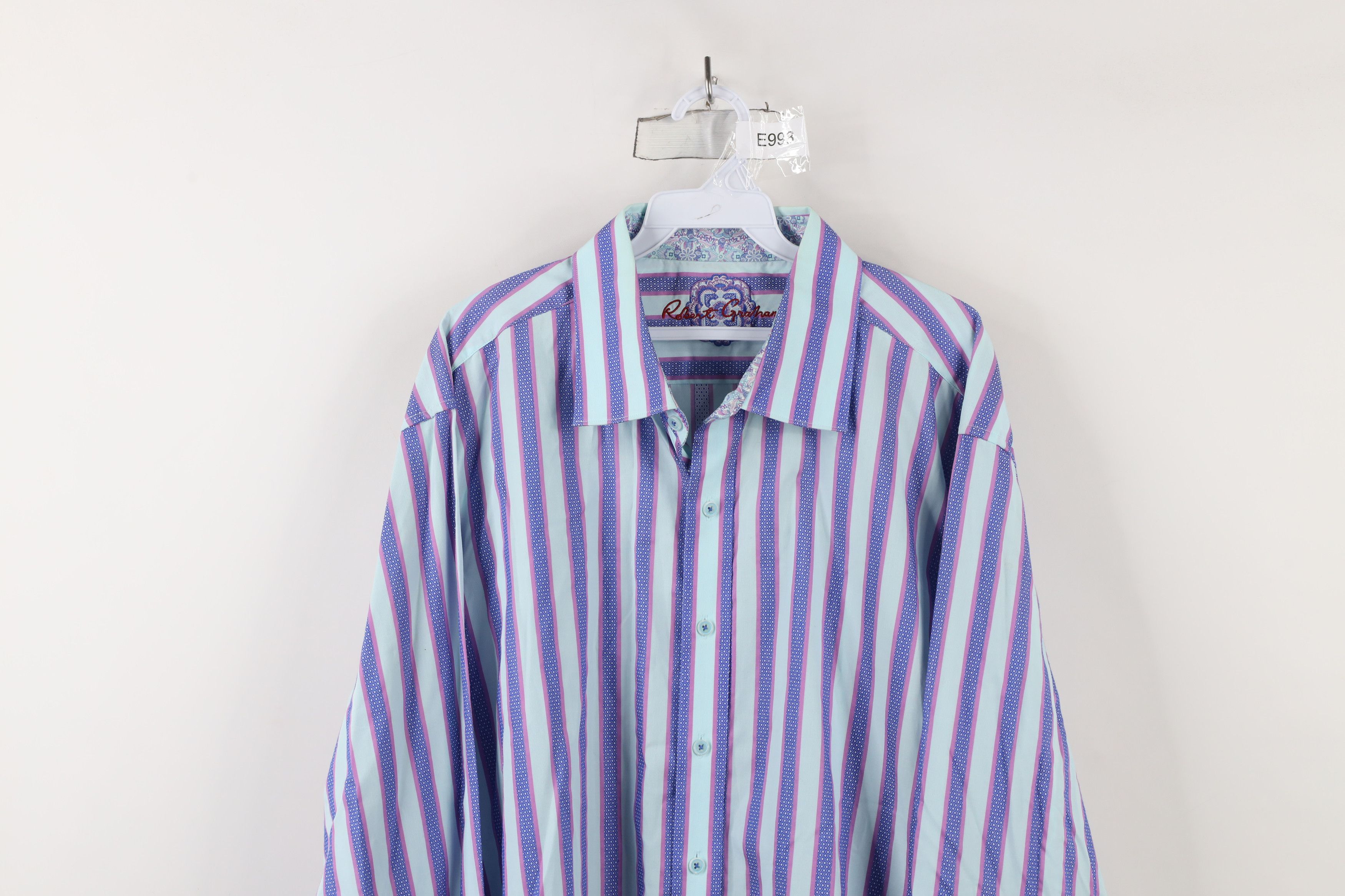 Robert Graham × Vintage Robert Graham Fit Pastel Striped Flip Cuff Button Shirt Size US XXL / EU 58 / 5 - 2 Thumbnail