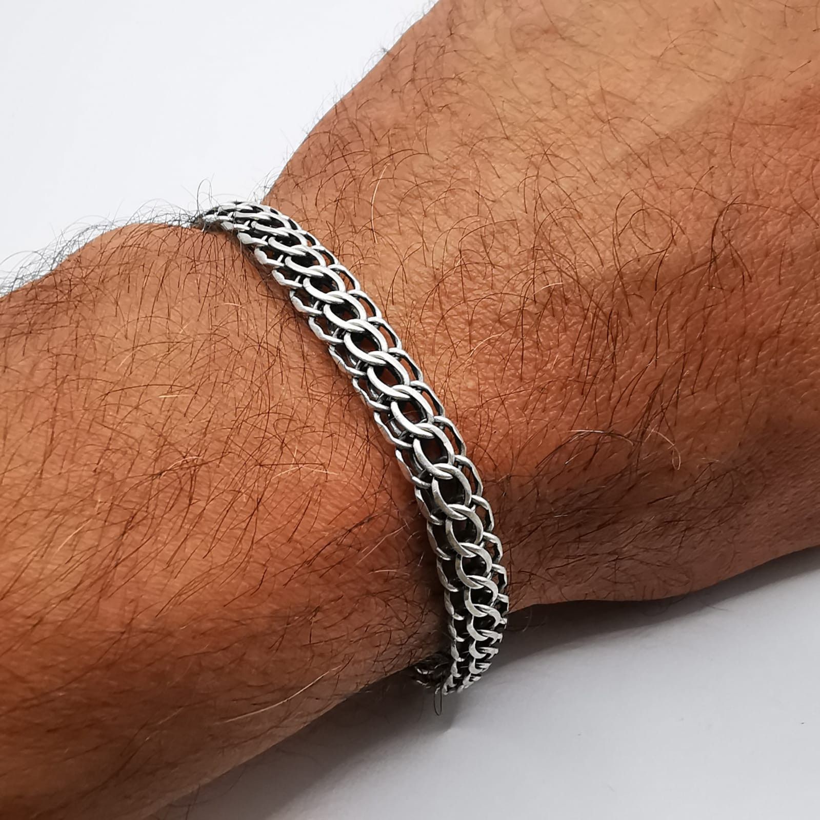 Sterling Silver Vintage Bracelet 925 Sterling Silver,Handmade 14,30g Size ONE SIZE - 6 Thumbnail