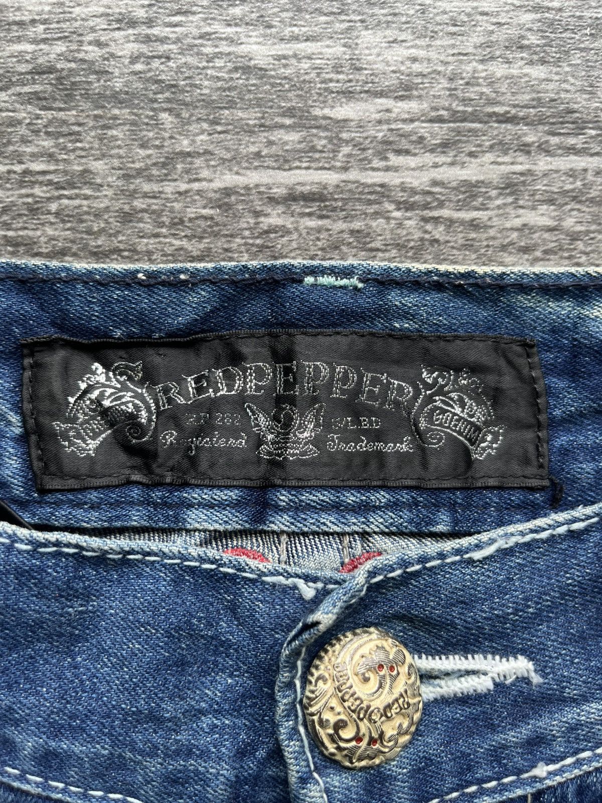 Other Red Pepper Wing & UK Flag Embroidered Denim Size US 30 / EU 46 - 3 Thumbnail