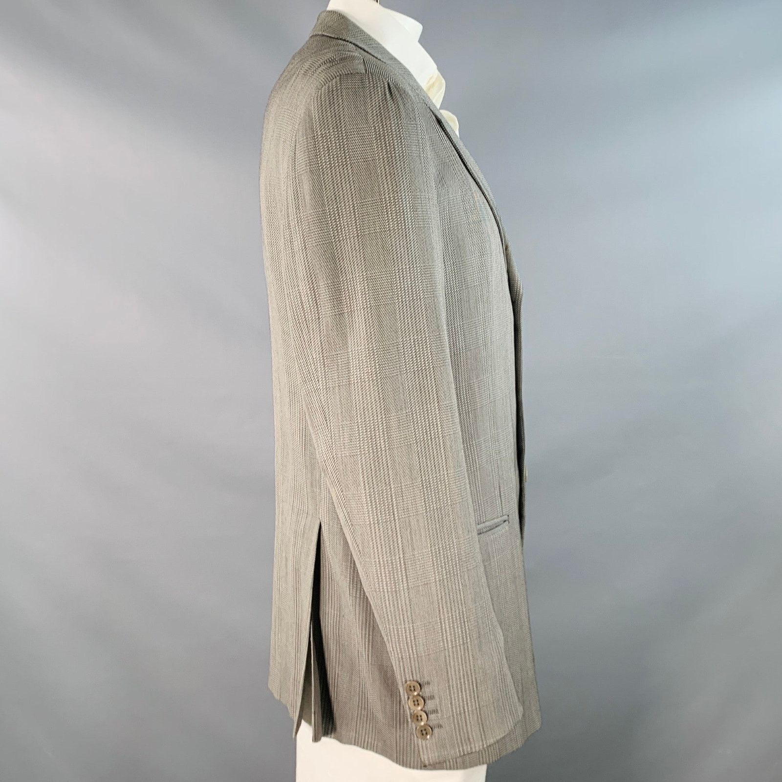 Armani Collezioni Size 42 Black White Glenplaid Wool Blend Sport Coat Size 42R - 2 Thumbnail