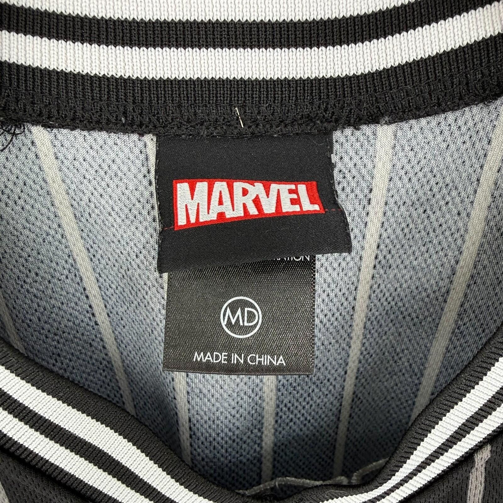 Marvel Comics Marvel Venom Baseball Jersey Black Striped Graphic Mens M Size ONE SIZE - 3 Thumbnail
