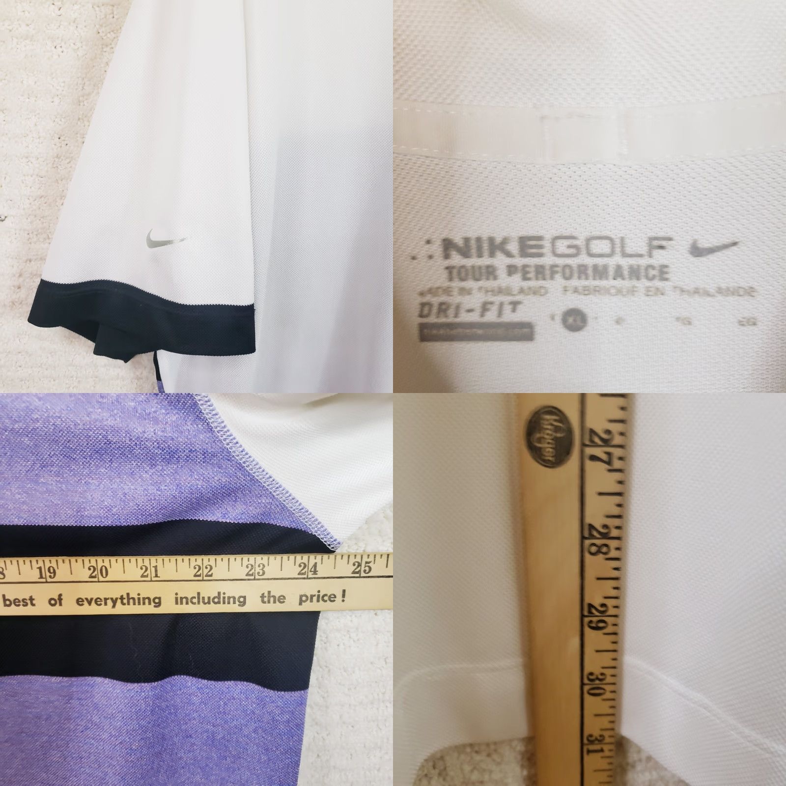 Nike Nike Golf Tour Performance Polo Shirt Men XL Colorblock White Purple DriFit Size US XL / EU 56 / 4 - 9 Thumbnail