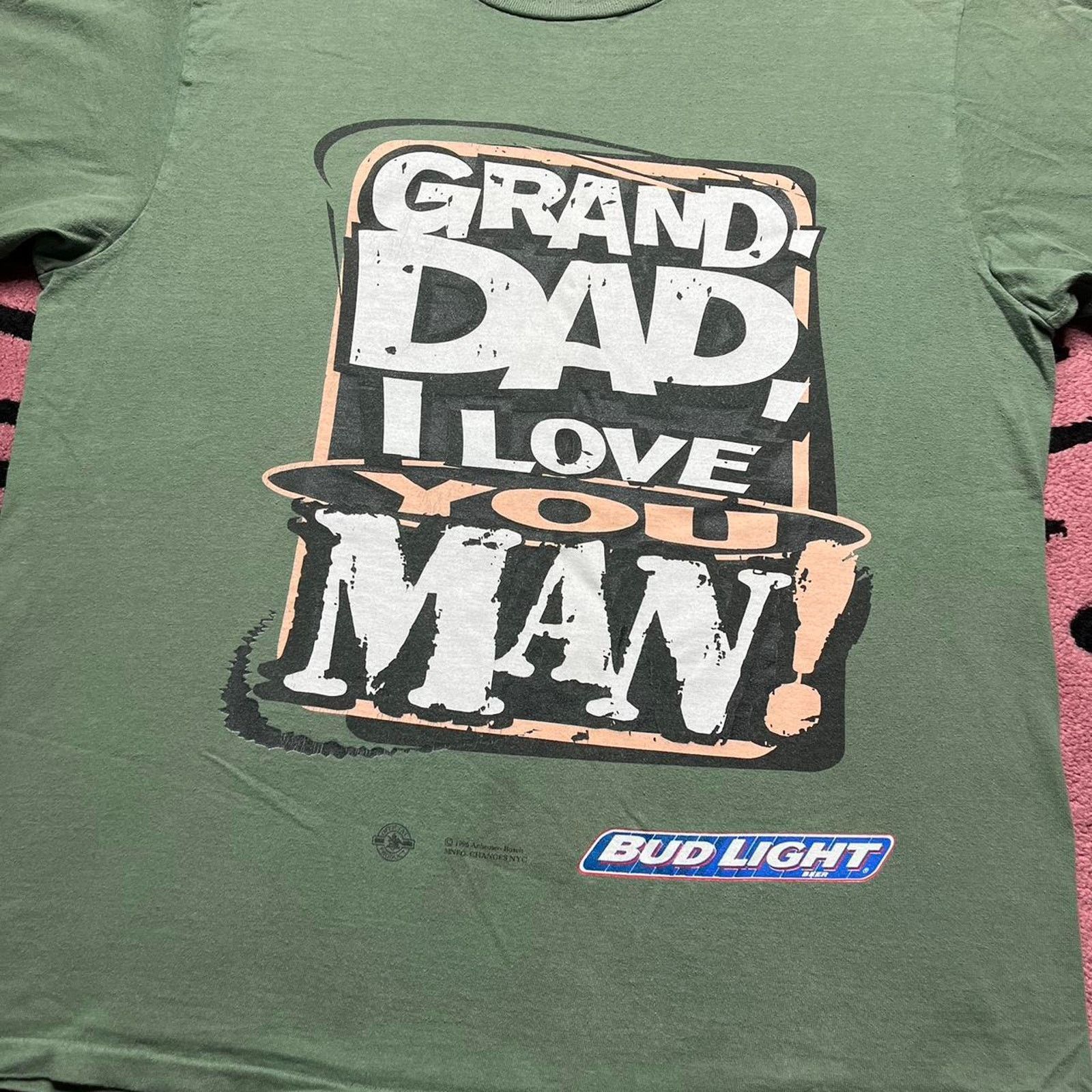 Budweiser × Vintage Vintage 90’s Bud Light Granddad I Love You man T-shirt Size US XL / EU 56 / 4 - 2 Thumbnail
