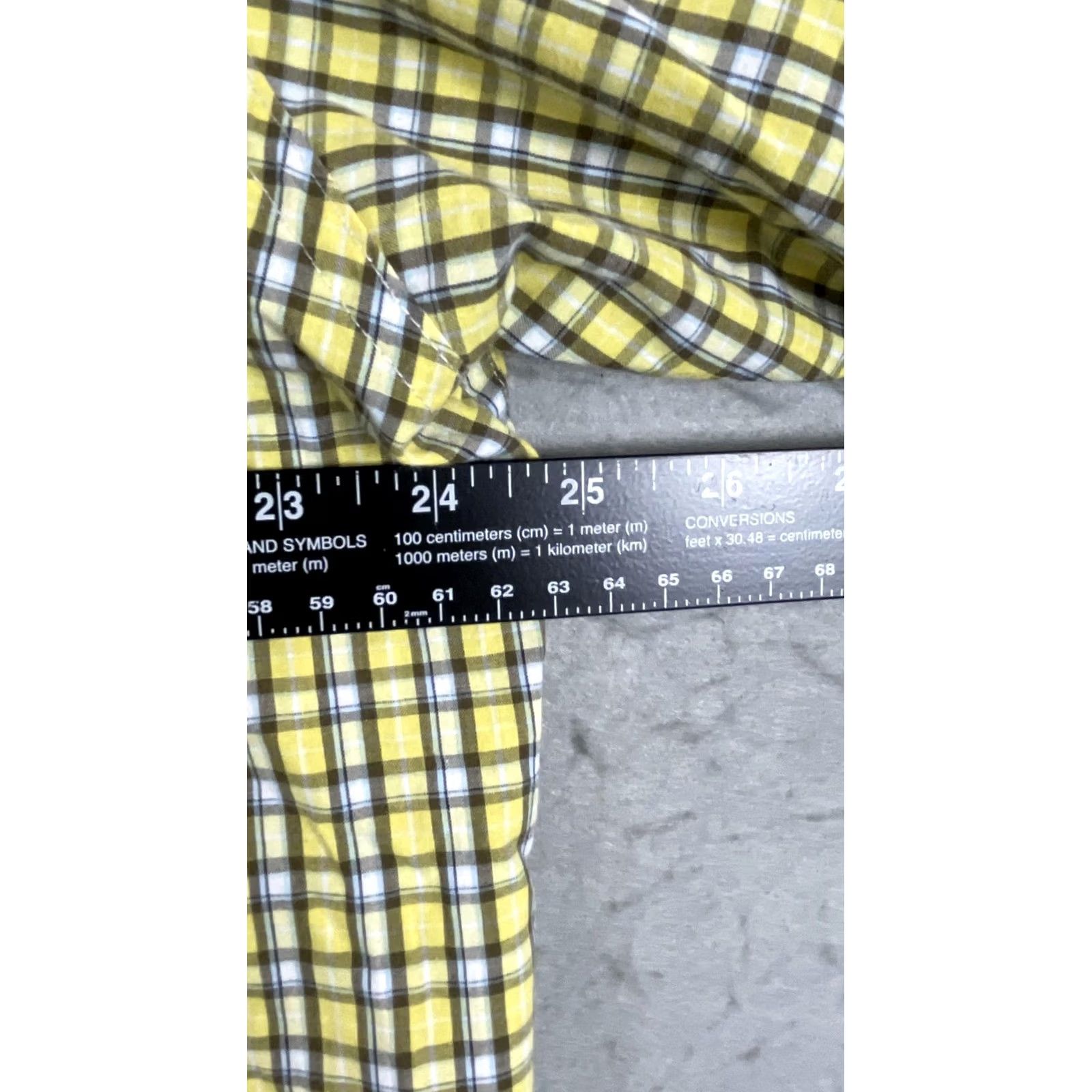 Chaps Chaps Shirt Mens XL Yellow Brown Plaid Button Down Short Sleeve Easy Care Logo Size US XL / EU 56 / 4 - 5 Thumbnail