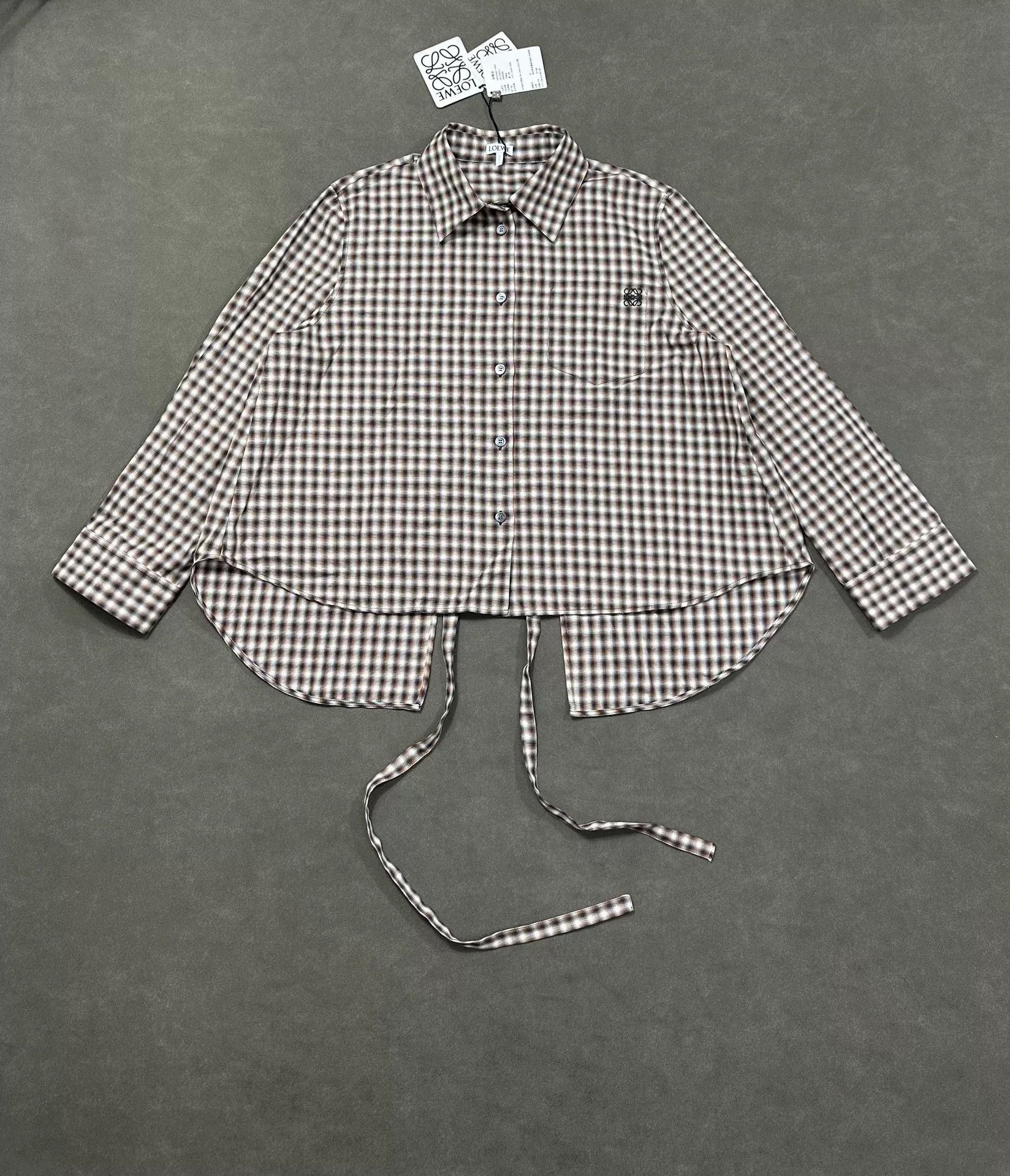 Loewe LOEWE FW24 Embroidered Logo Plaid Shirt Size XS / US 0-2 / IT 36-38 - 1 Thumbnail