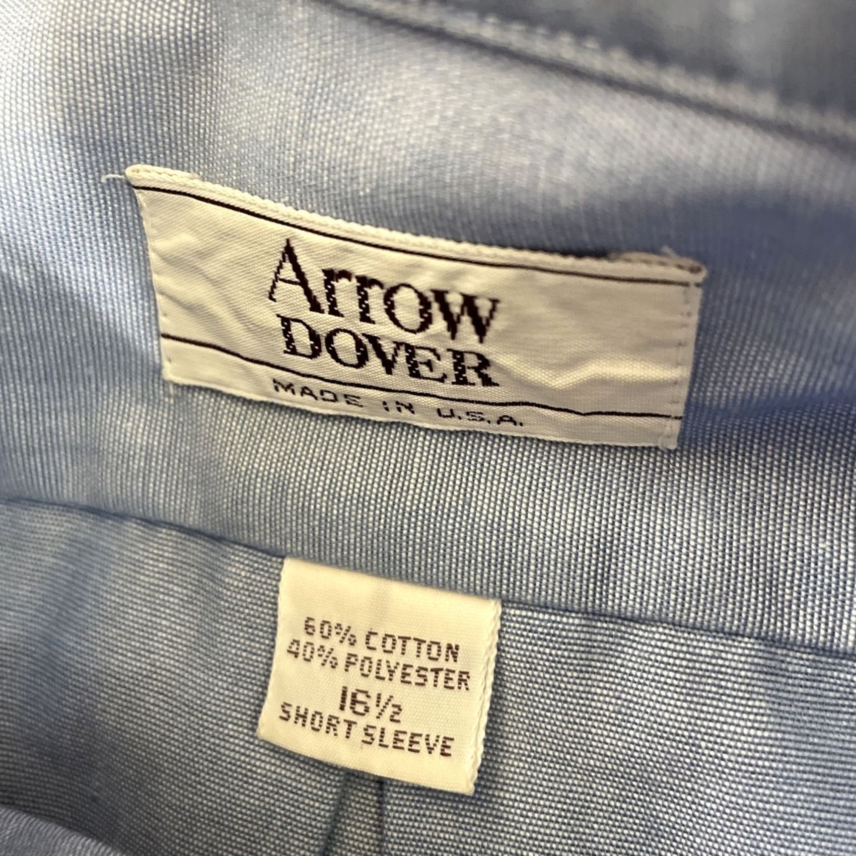 Arrow VINTAGE Arrow Dover Shirt Men 16 Tall Blue Button-Down Short Sleeve USA Made Striped 90s Oxford Casual Size US L / EU 52-54 / 3 - 6 Thumbnail