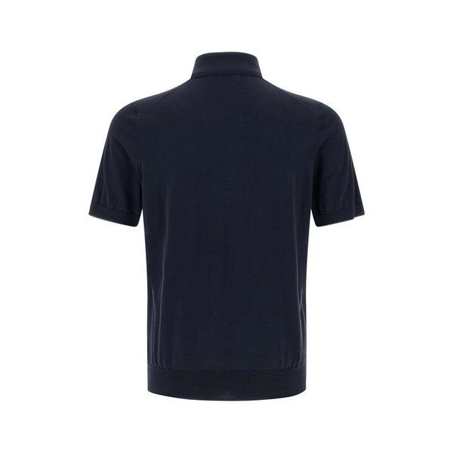 BRUNELLO CUCINELLI Blue embroidery Polo Shirt New & Authenti
