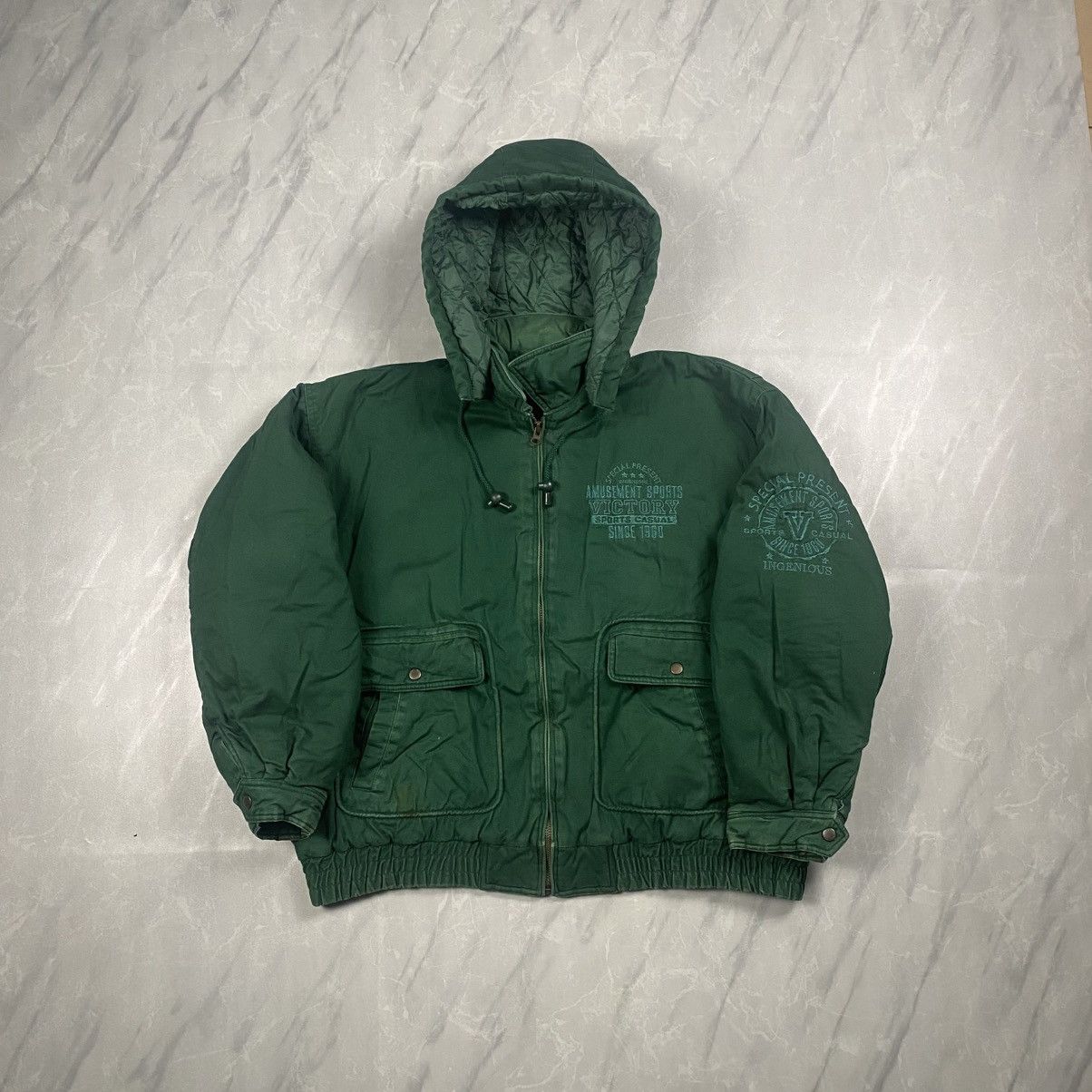 Japanese Brand Vintage 90s Whsky Jack Wide Boxy Hooded Bomber Size US XXL / EU 58 / 5 - 1 Thumbnail