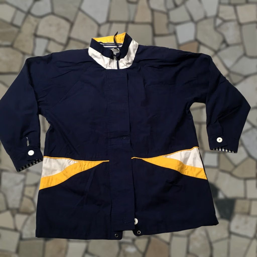 Etro VINTAGE Karizma East LTD Blue Windbreaker Jacket WOMEN Large 80s 90s Full Zip NYLON Jacket Windbreaker Size L / US 10 / IT 46 - 1 Thumbnail
