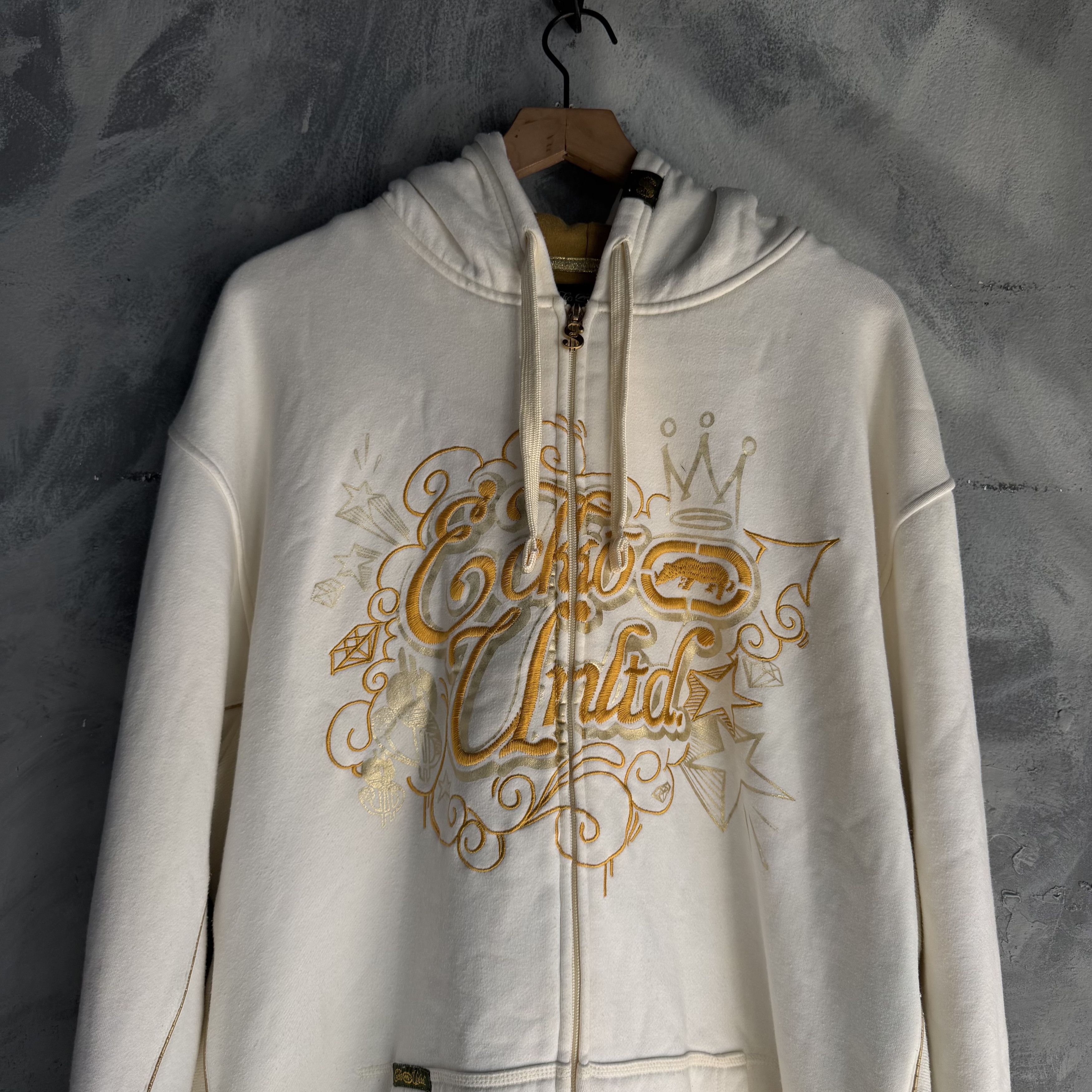 Ecko Unltd. Vintage Ecko Unltd Hoodie Mens 2XL White Gold Sweatshirt Size US XL / EU 56 / 4 - 1 Thumbnail
