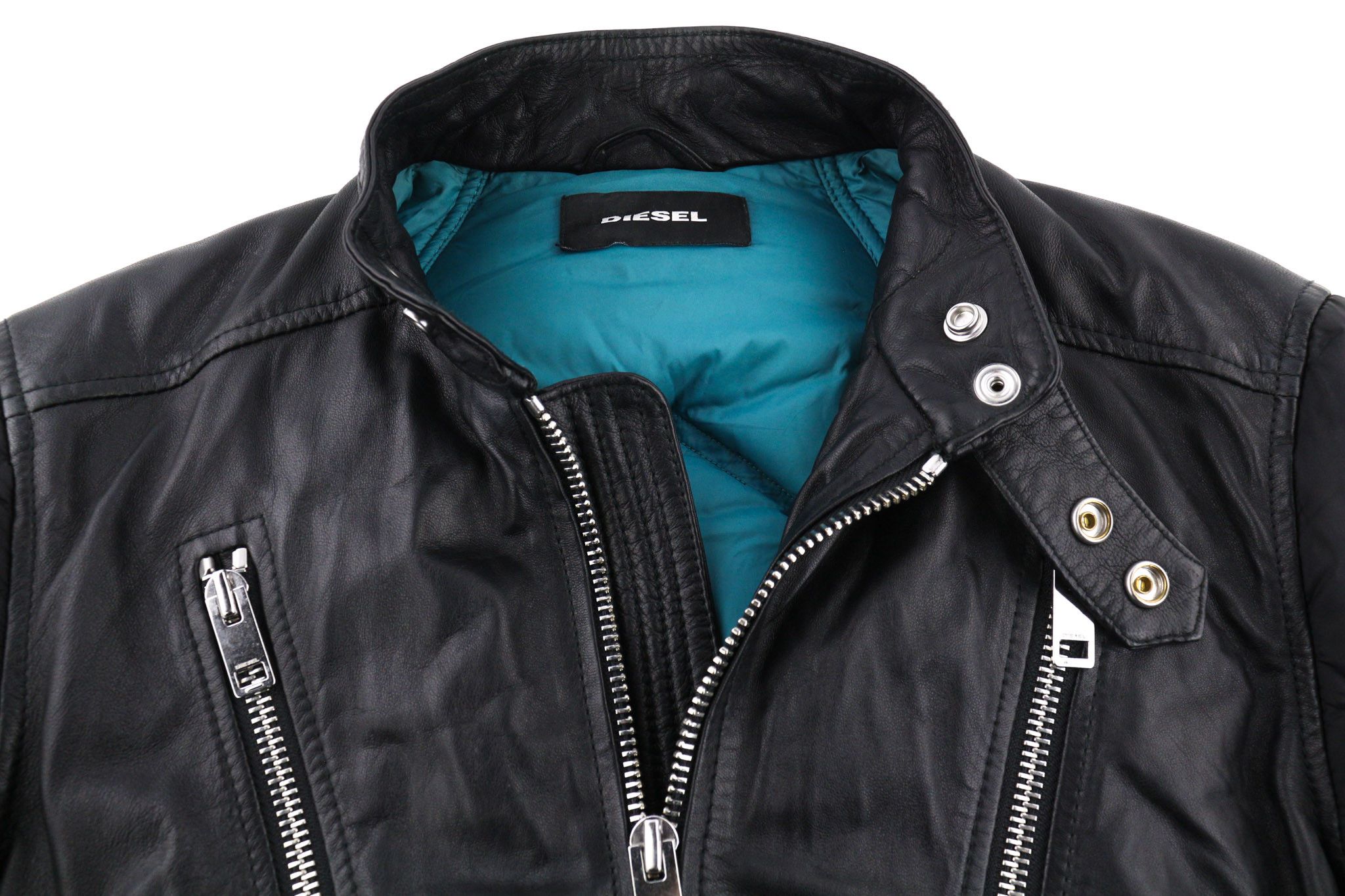 Diesel L-WINTER M Black Lambskin Leather Padded Jacket 81725 Size US M / EU 48-50 / 2 - 5 Thumbnail