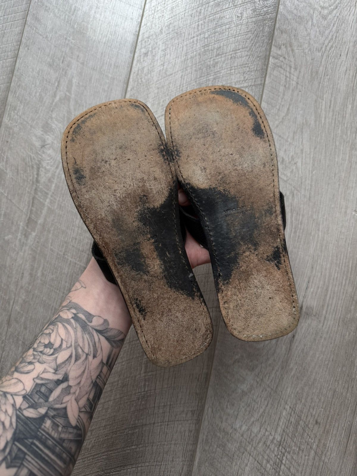Rundholz Rundholz Vintage Leather Avant Garde Gothic Slide Slippers Size US 5.5 / EU 38 - 5 Thumbnail