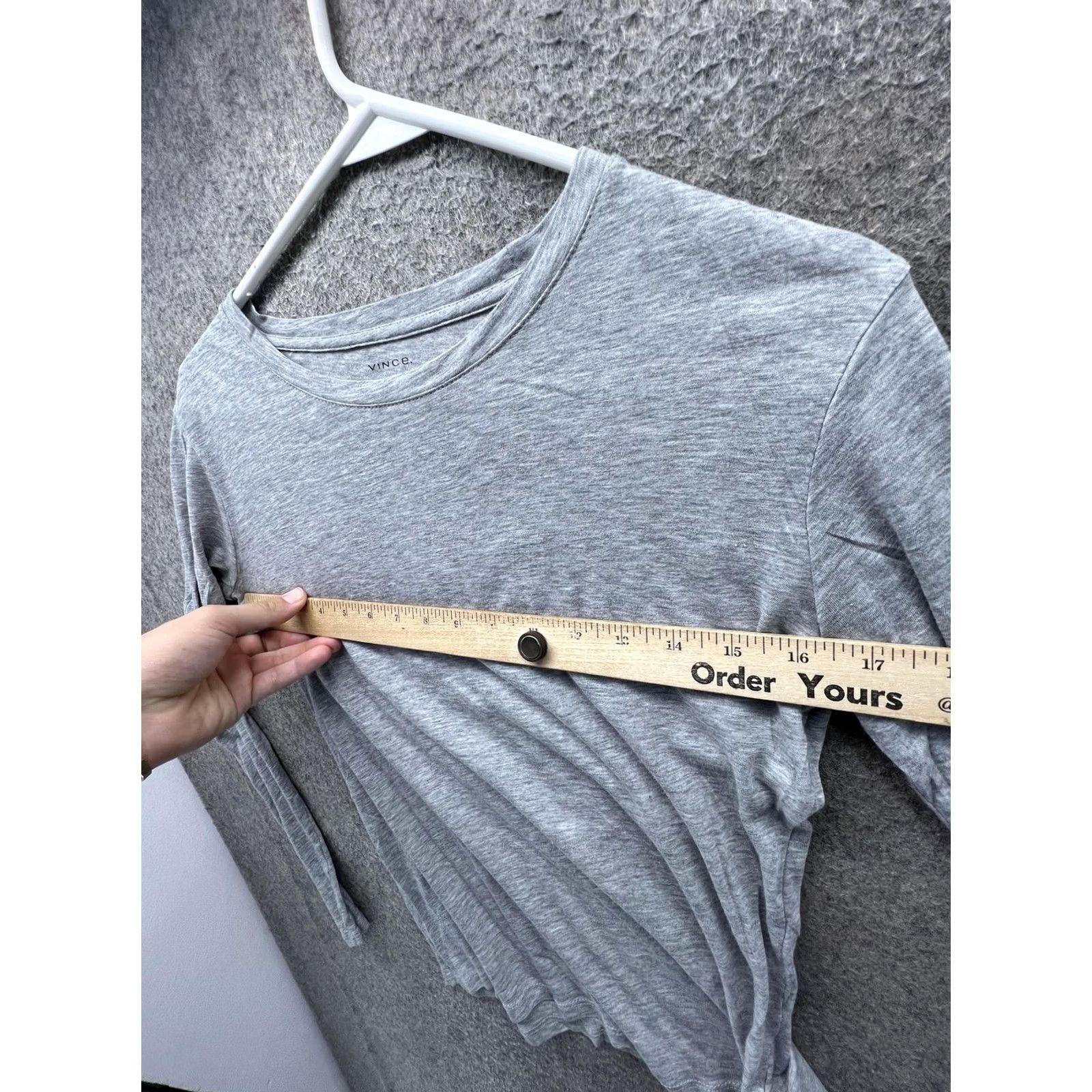 Vince Vince XS Gray Long Sleeve Crew Neck Shirt Women Size XS / US 0-2 / IT 36-38 - 5 Thumbnail