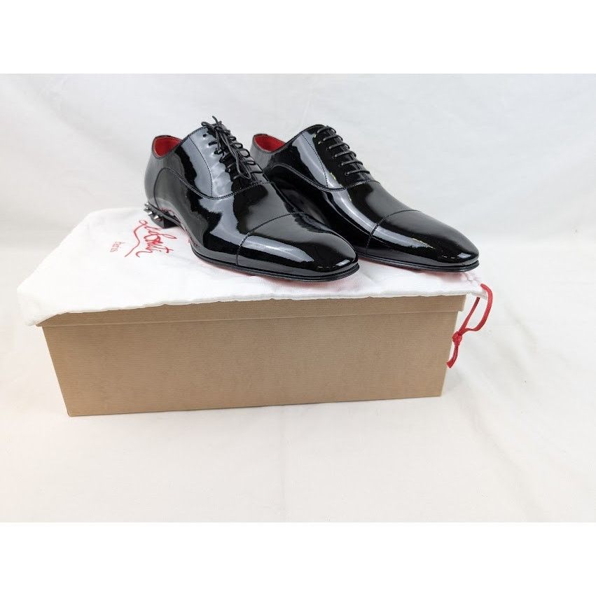 Christian Louboutin o1rshd1 So Greggo Flat Shoes in Black/Gun Metal/Lin Loubi Size US 10 / EU 43 - 14 Thumbnail