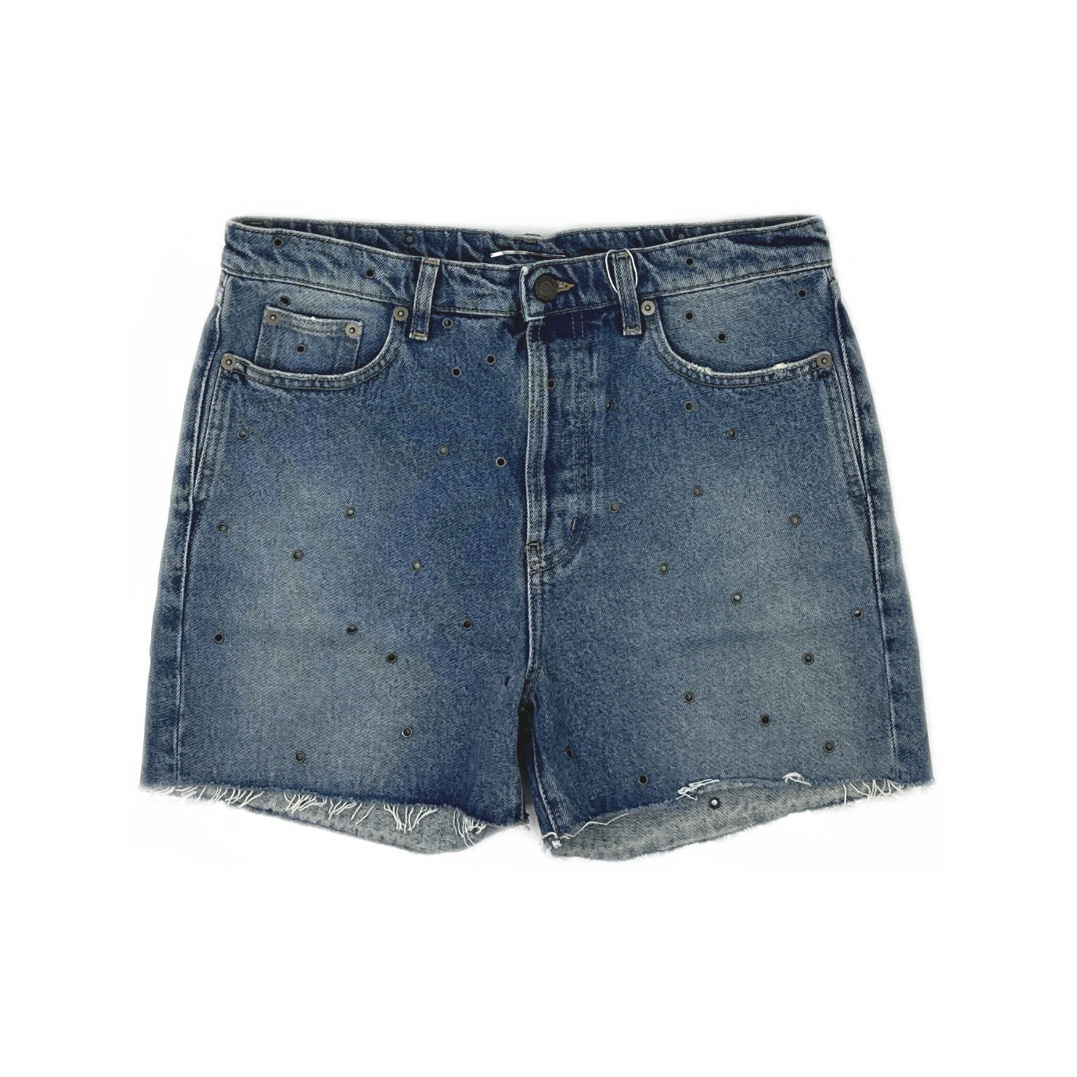 Saint Laurent Paris Saint Laurent Eyelet Stud Denim Shorts Size 32 Size 33" - 1 Thumbnail