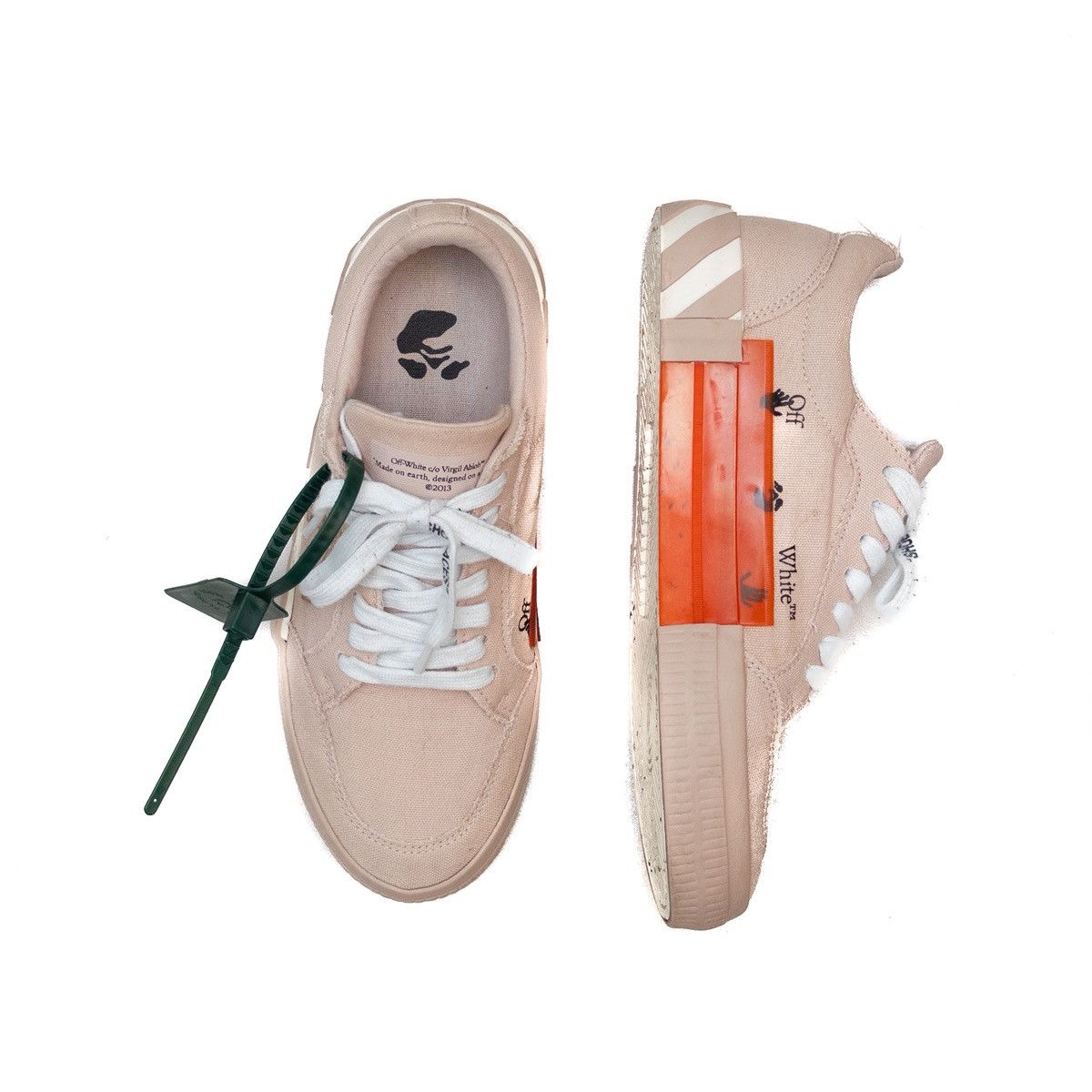 Off-White Womens Vulcanized Low Top Sneakers Pink/White US 8