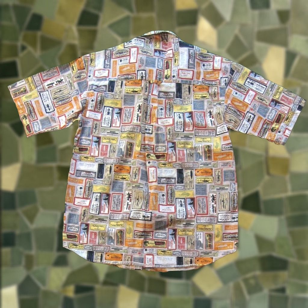 Vintage Vtg Columbia Sportswear Shirt Men M-L Short Sleeve Cotton Fishing Button-Up Collared Vintage 90s Fish Theme Red Orange Yellow Size US M / EU 48-50 / 2 - 1 Thumbnail