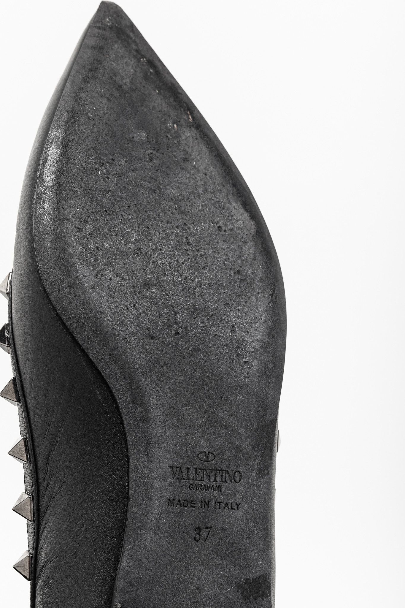 Valentino Valentino Garavani Nero Rockstud Noir Leather Flats Size US 6.5 / IT 36.5 - 5 Thumbnail