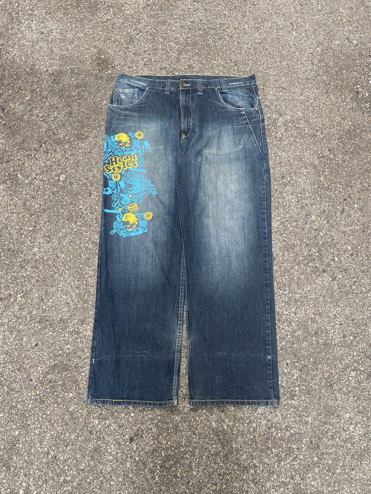 image of Jnco x Southpole Baggy Jeans Johnny Blaze Embroidery Rap Denim Pants Y2K, Men's (Size 40)