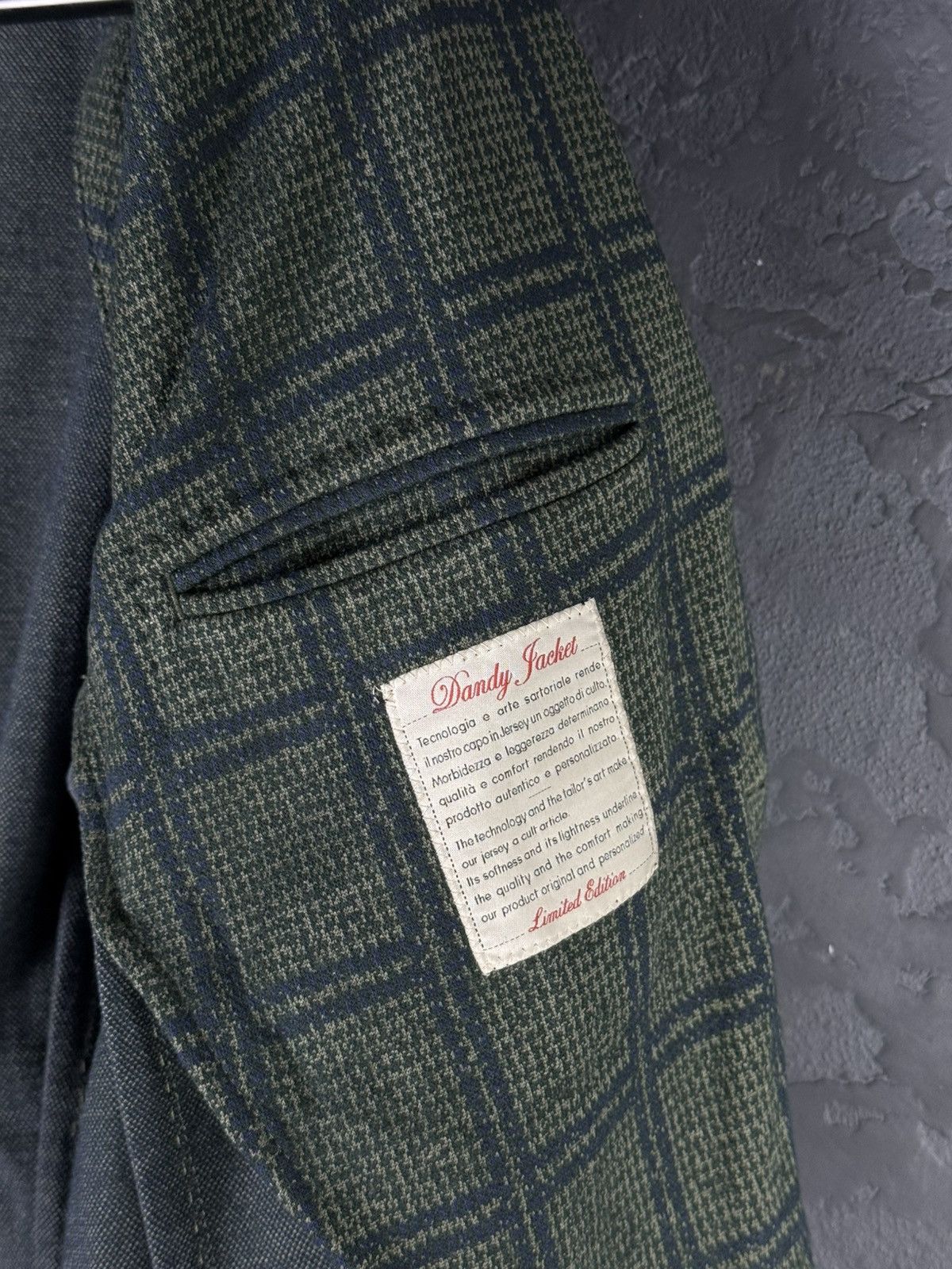 L.B.M. 1911 L.B.M. 1911 Olive Green Check Wool-Blend Men’s Blazer 48R Size 48L - 10 Thumbnail