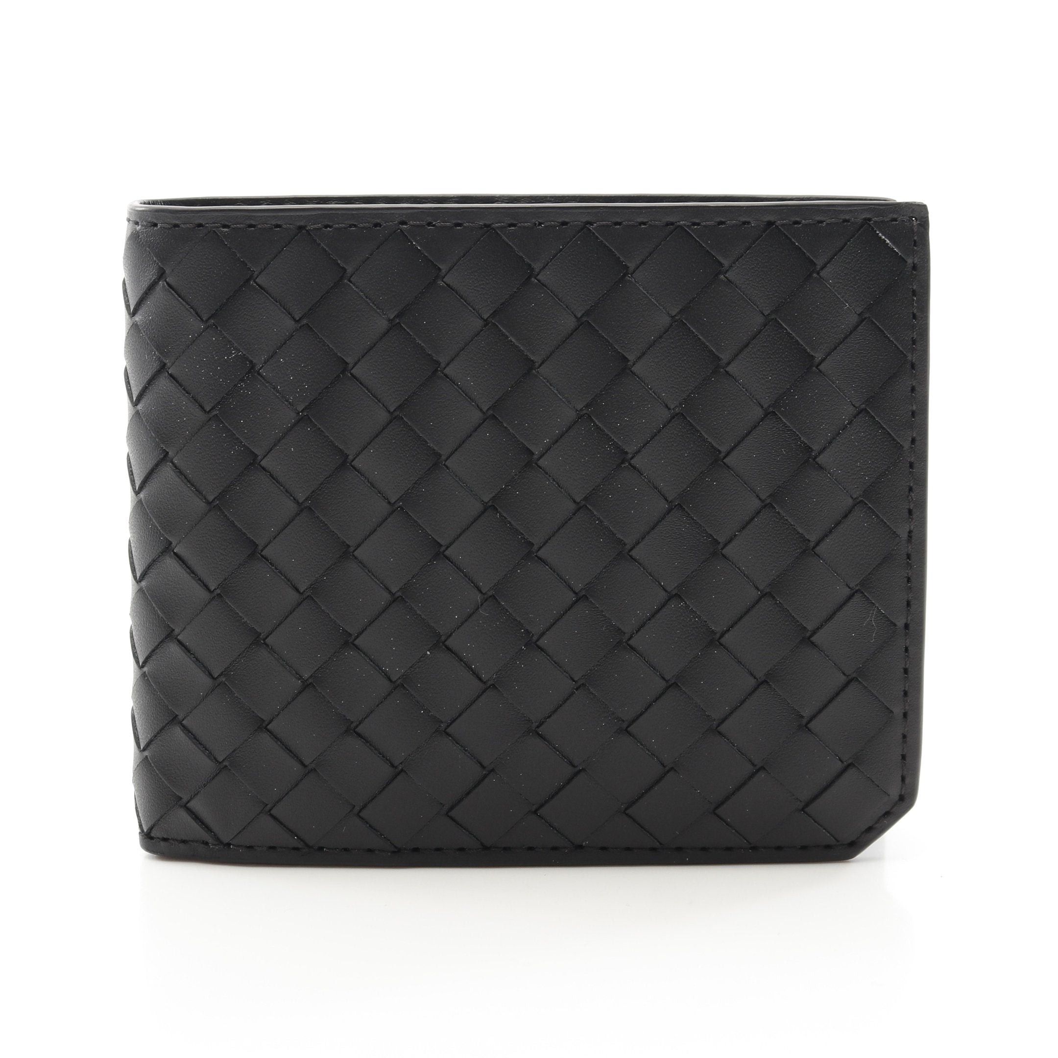 Bottega Veneta Bottega Veneta Intrecciato Piccolo Bi-Fold Wallet Leather Black Size ONE SIZE - 1 Thumbnail