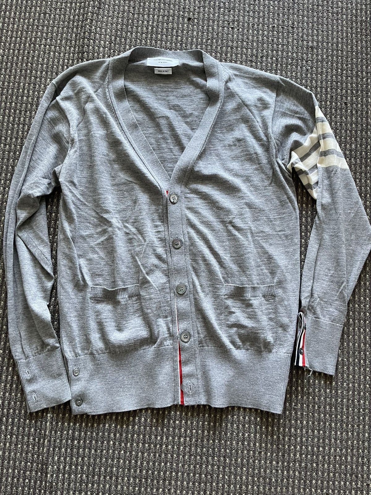 Thom Browne Thom Browne Light Grey Wool Cardigan Size US M / EU 48-50 / 2 - 1 Thumbnail