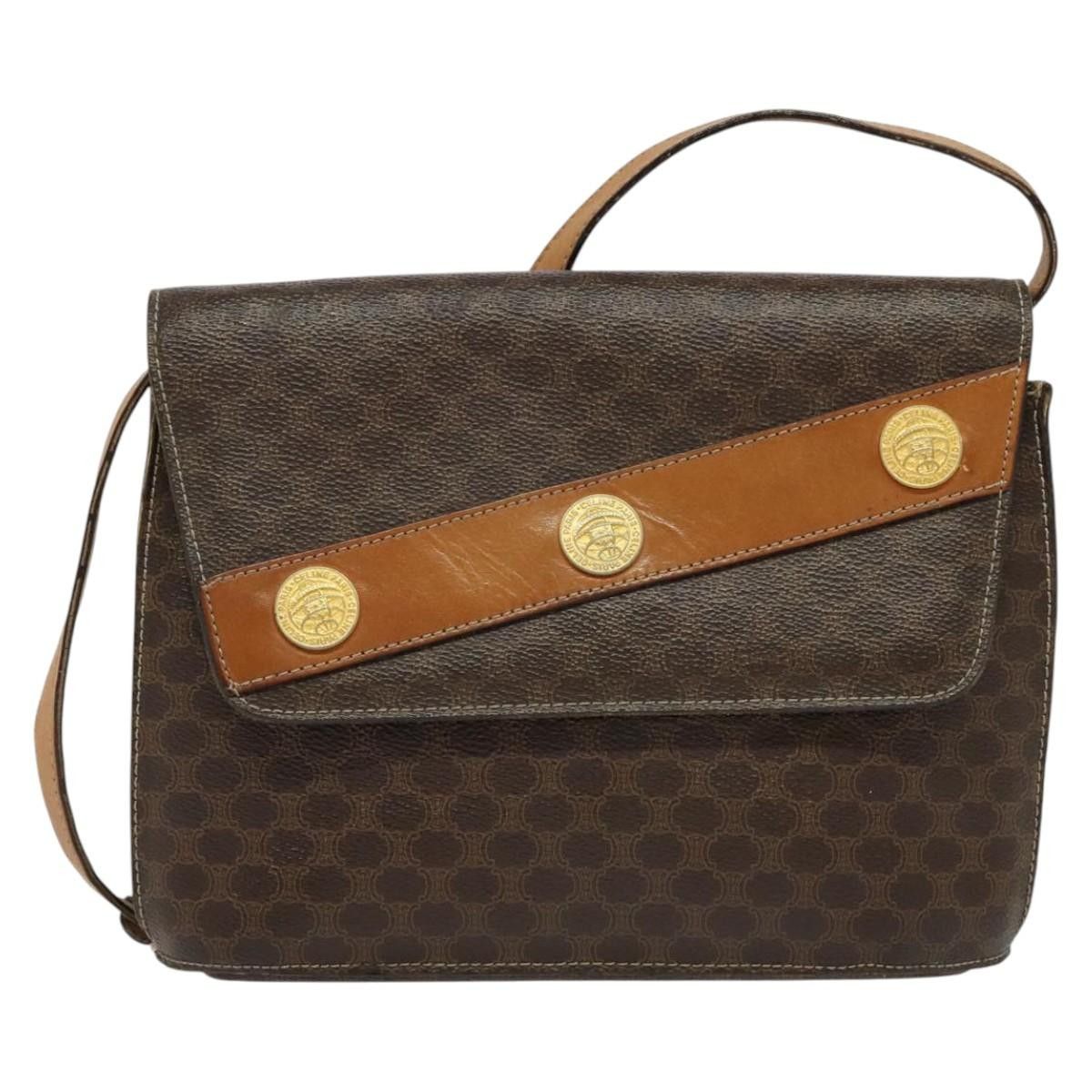 Celine CELINE Macadam Canvas Shoulder Bag Pvc Leather Brown Gold Size ONE SIZE - 2 Thumbnail