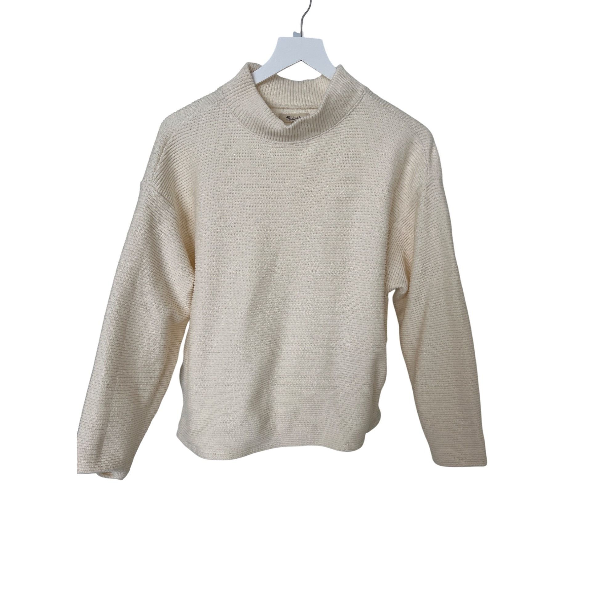 Madewell Madewell Ribbed Ivory Funnel Neck Sweater Size S / US 4 / IT 40 - 3 Thumbnail