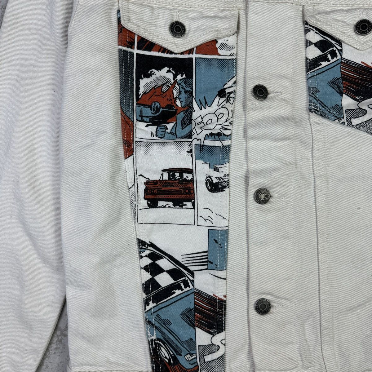 Designer × Zara Zara Race Car Comics Strip Denim Jacket Size US M / EU 48-50 / 2 - 4 Thumbnail