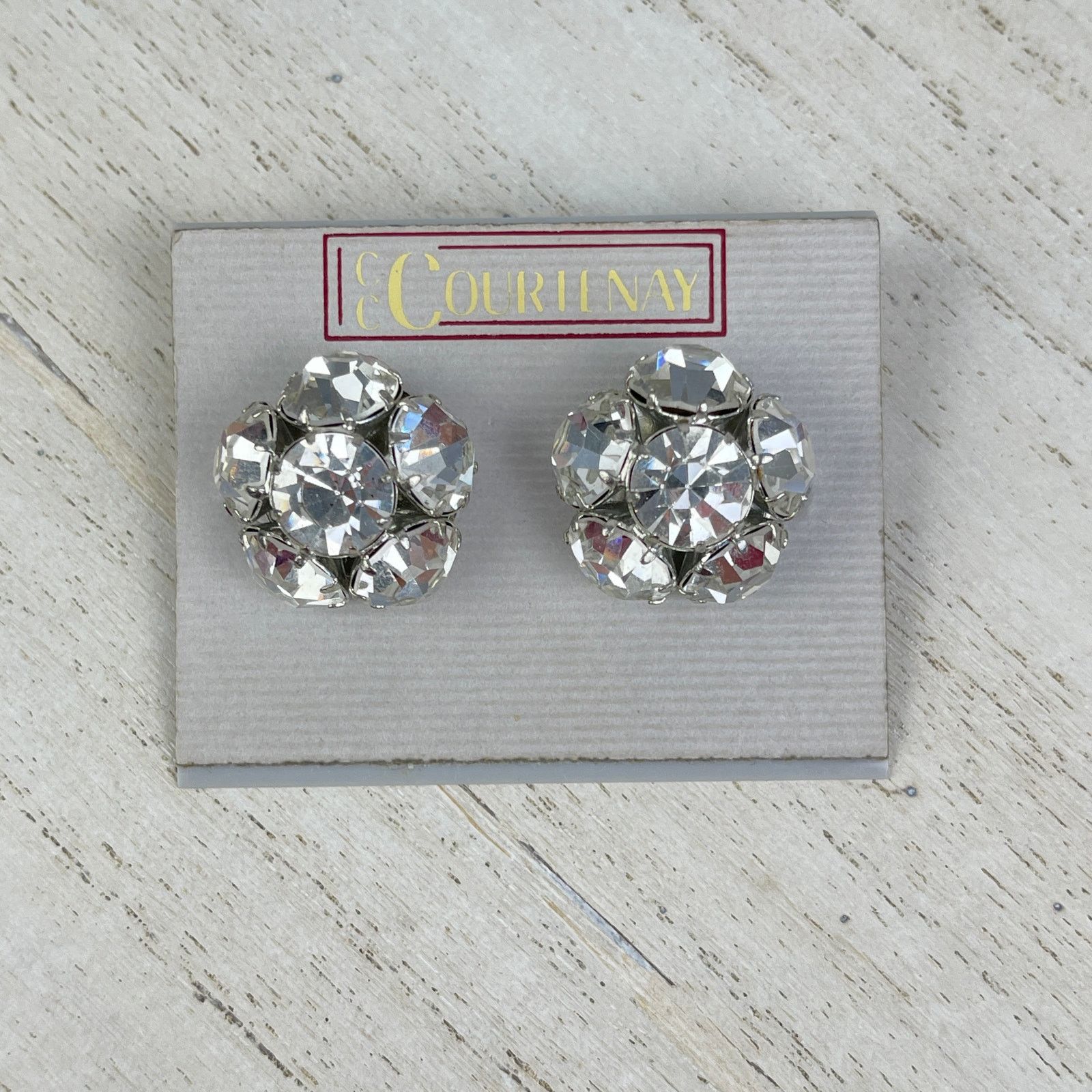 Vintage VTG 80’s CC Courtenay Crystal Star Ball Earrings Rhinestone Size ONE SIZE - 7 Thumbnail
