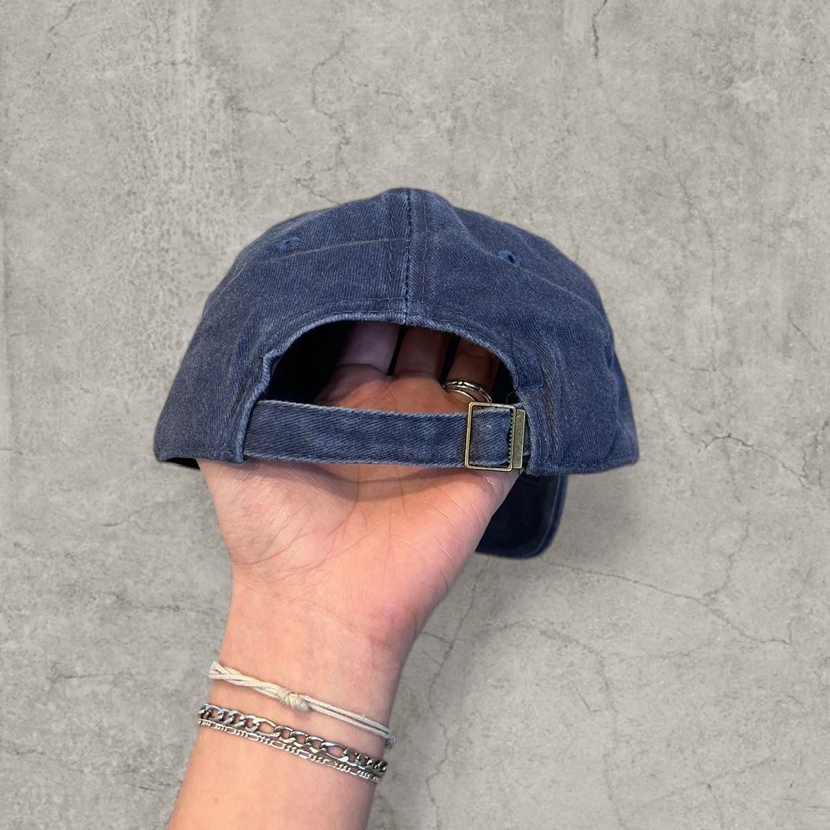 Japanese Brand 90s vintage style cap, navy blue cap, yellow logo. One size Size ONE SIZE - 3 Thumbnail