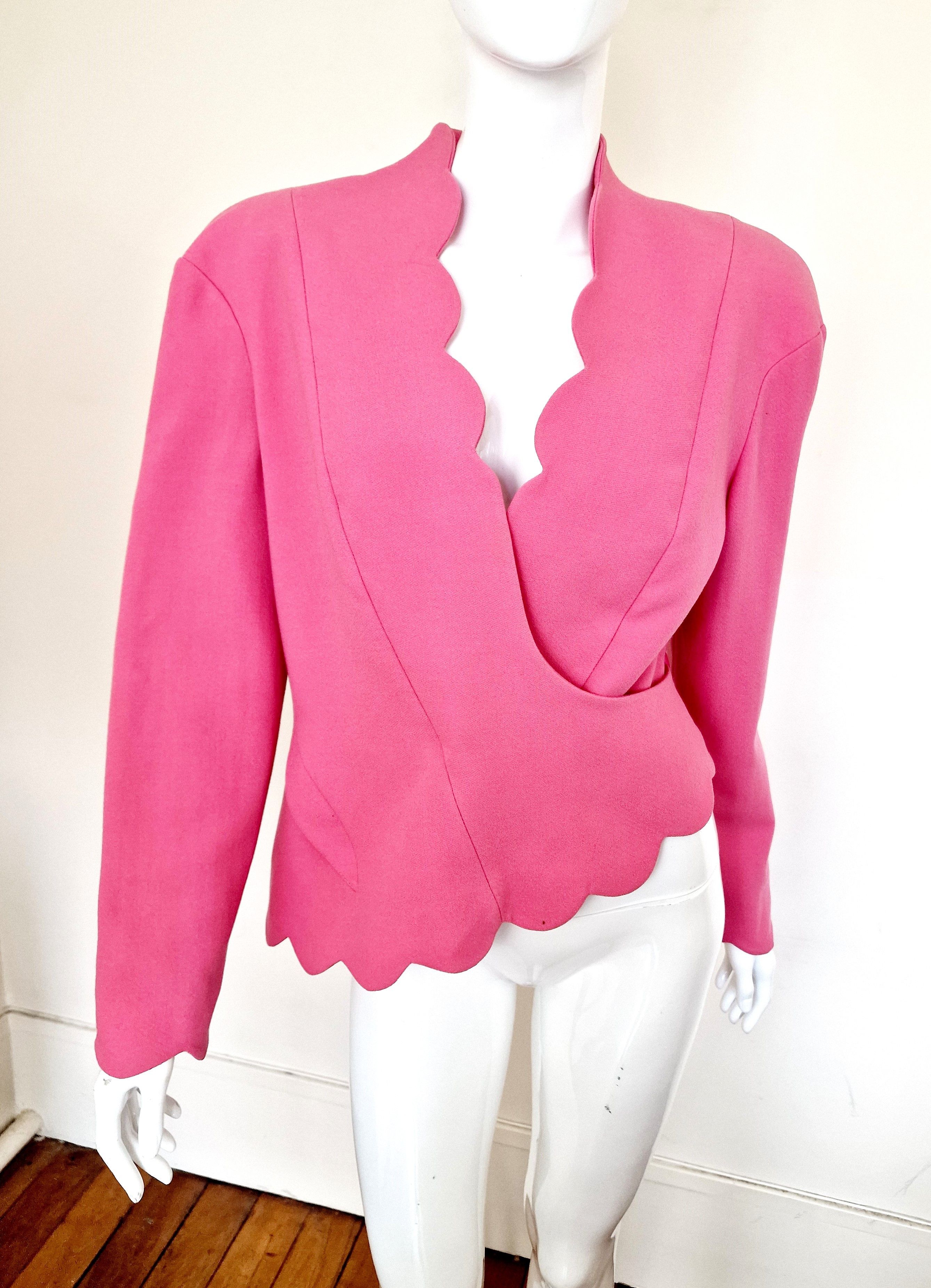 Thierry Mugler Thierry Mugler Asymmetrical Pink Rose Wrapped Large Jacket Size L / US 10 / IT 46 - 10 Thumbnail