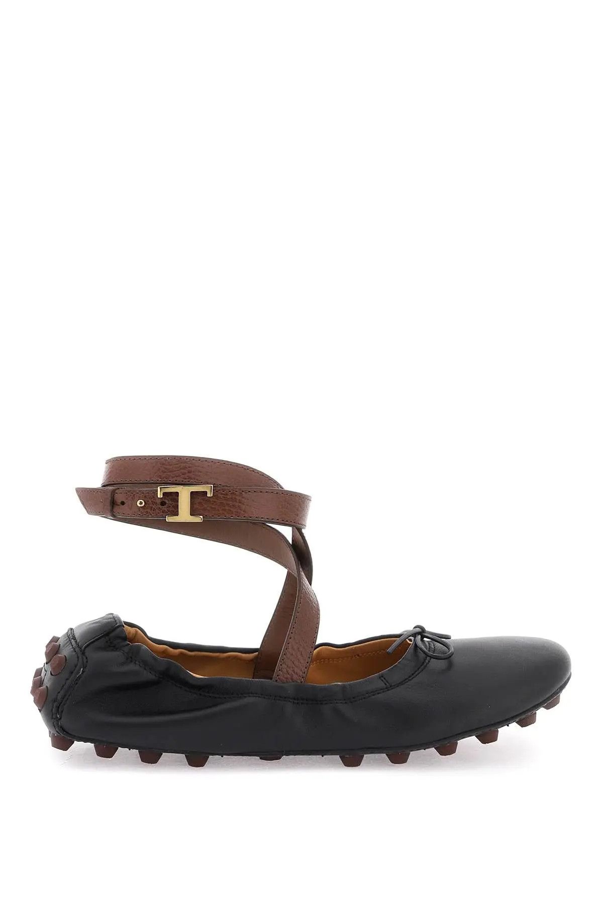 image of Tods O1S22I1N1223 Leather Ballet Flats Shoes In Black, Women's (Size 7)