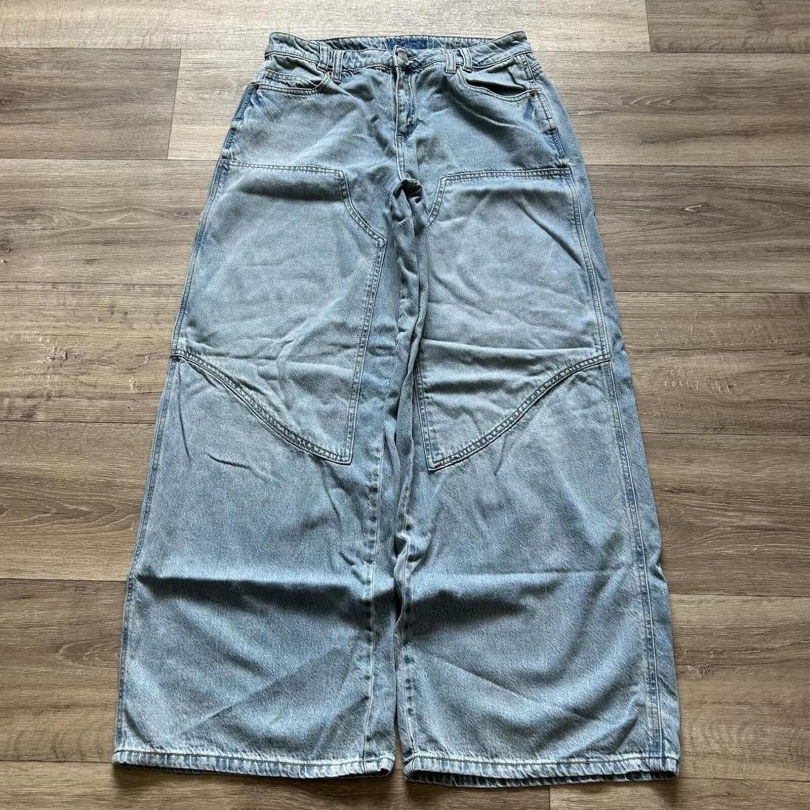 Other Vintage Baggy Wide Leg Double Knee Denim Jeans size 28” Size 30" / US 8 / IT 44 - 1 Thumbnail
