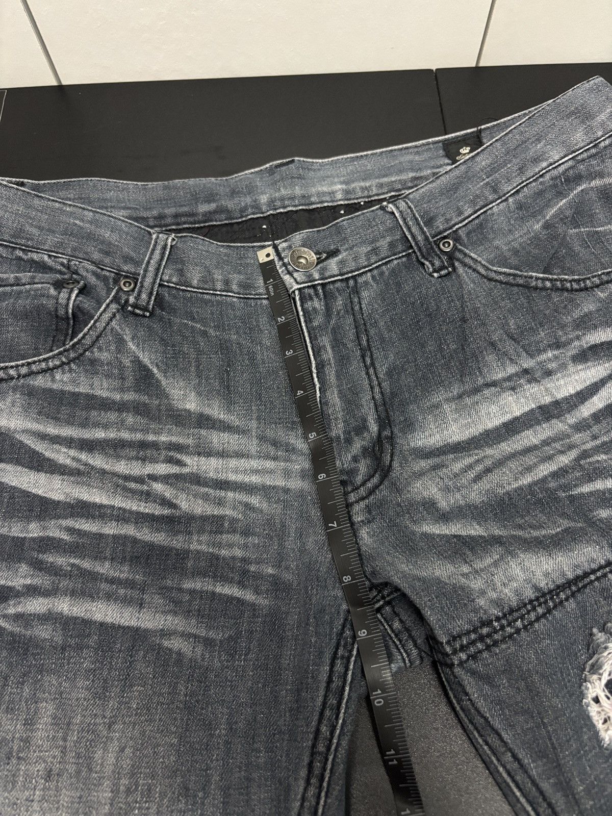 semanticdesign Semanticdesign Distressed Acid Wash Punk Denim Size US 33 - 10 Thumbnail