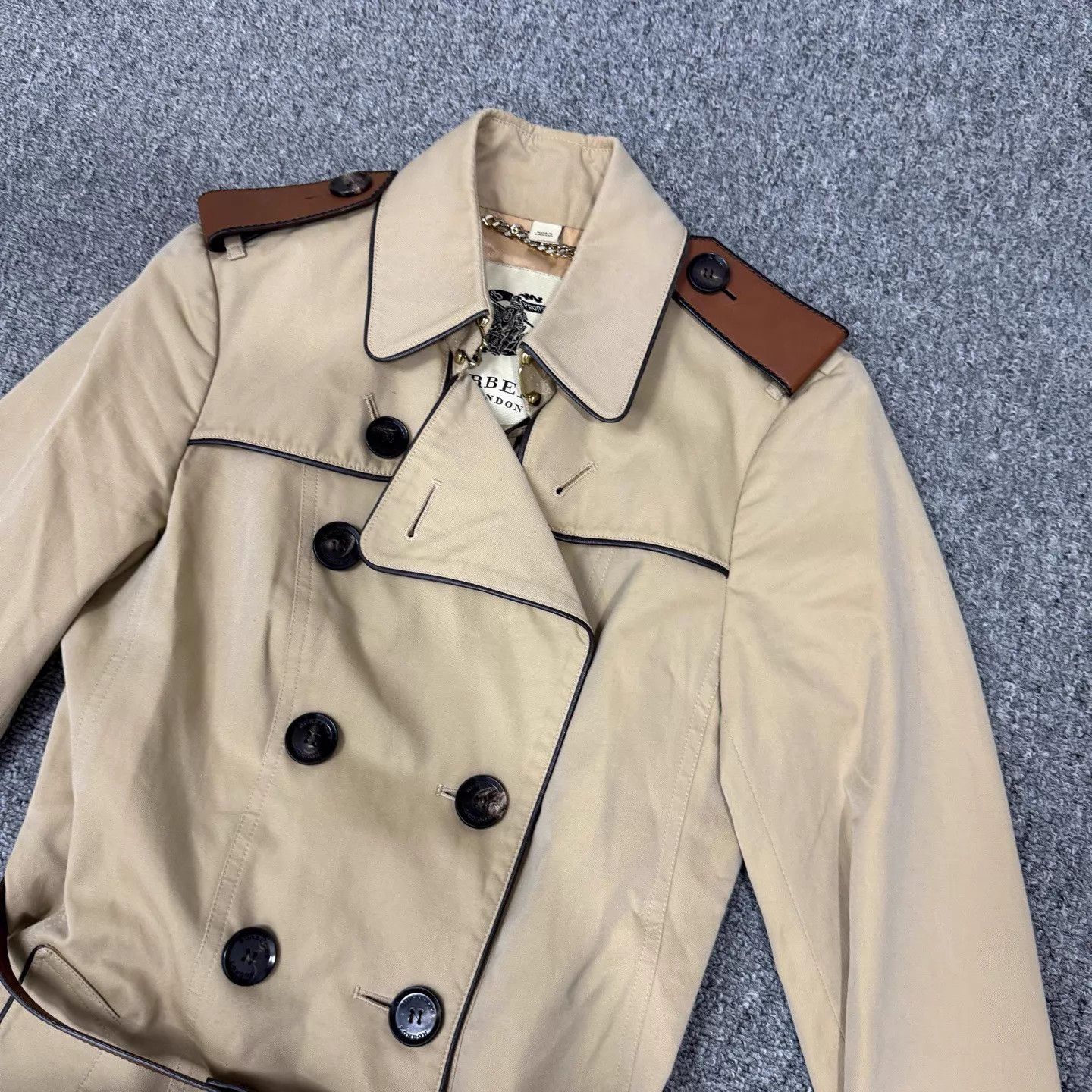 Burberry Burberry Khaki Waist-Tied Trench Coat UK4 NM Size XS / US 0-2 / IT 36-38 - 3 Thumbnail