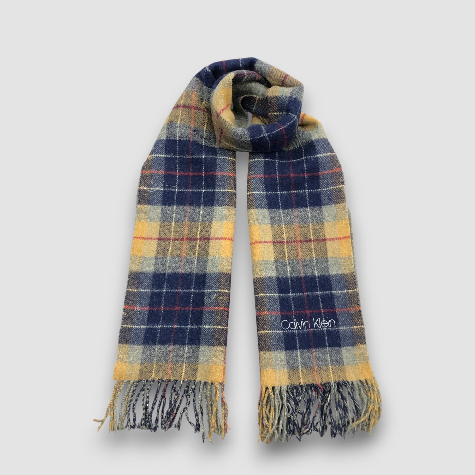 Calvin Klein Vintage Calvin Klein Scarf Muffler Wool Plaid Winter Scarves Size ONE SIZE - 1 Thumbnail