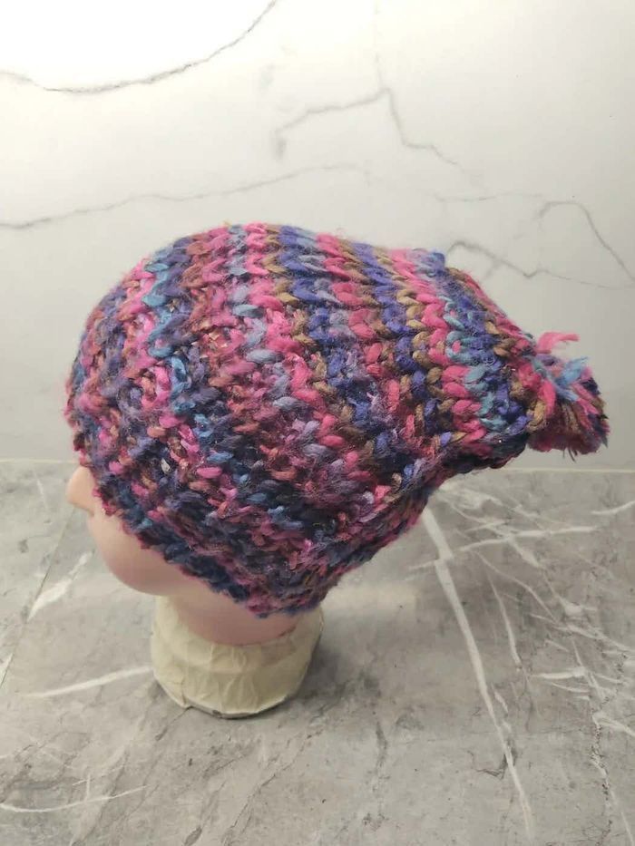 Japanese Brand Vintage Knit Wool Multicolour Beanie Hat Size ONE SIZE - 5 Thumbnail