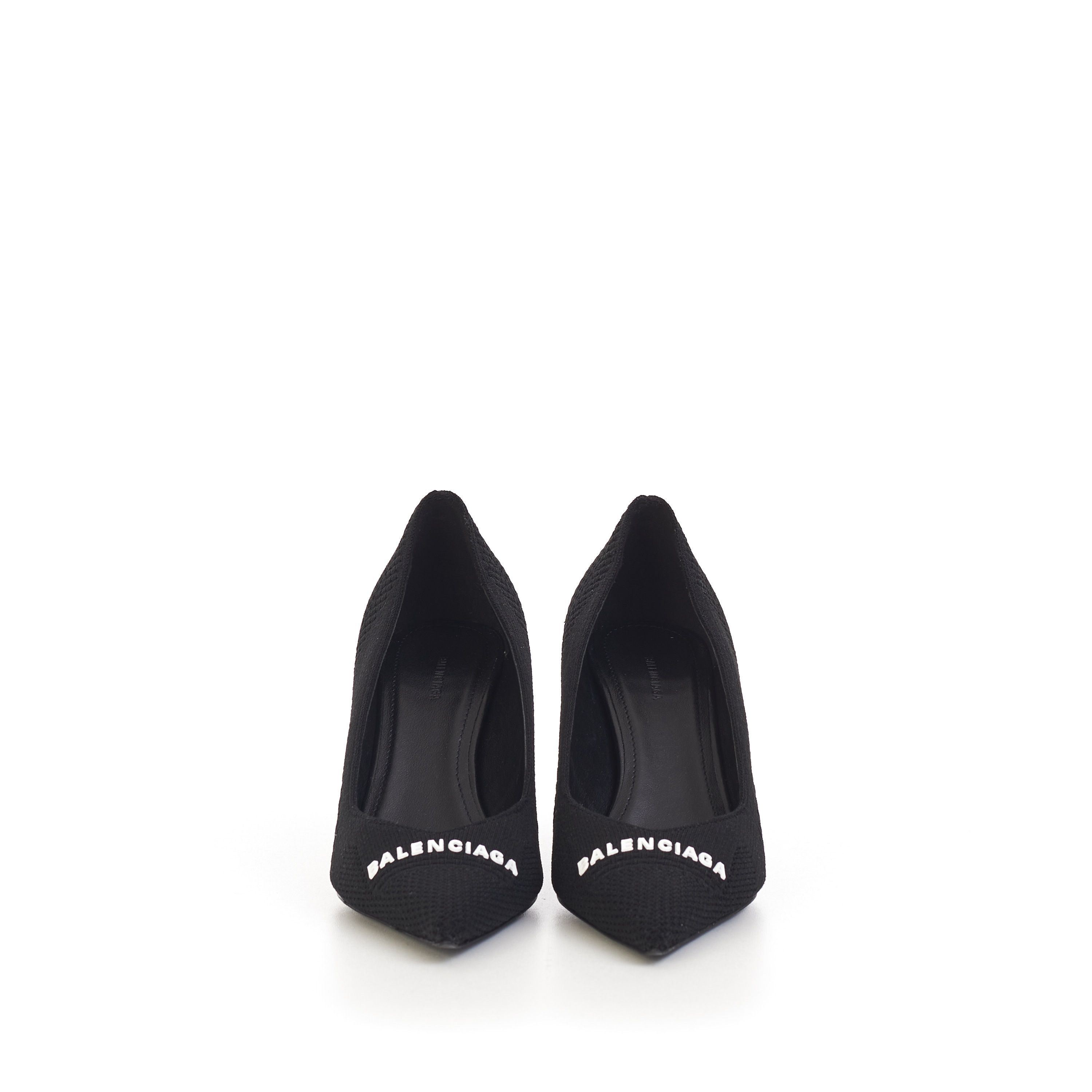 Balenciaga Knife Pumps In Black Textured Knit with Balenciaga logo Size US 6 / IT 36 - 3 Thumbnail