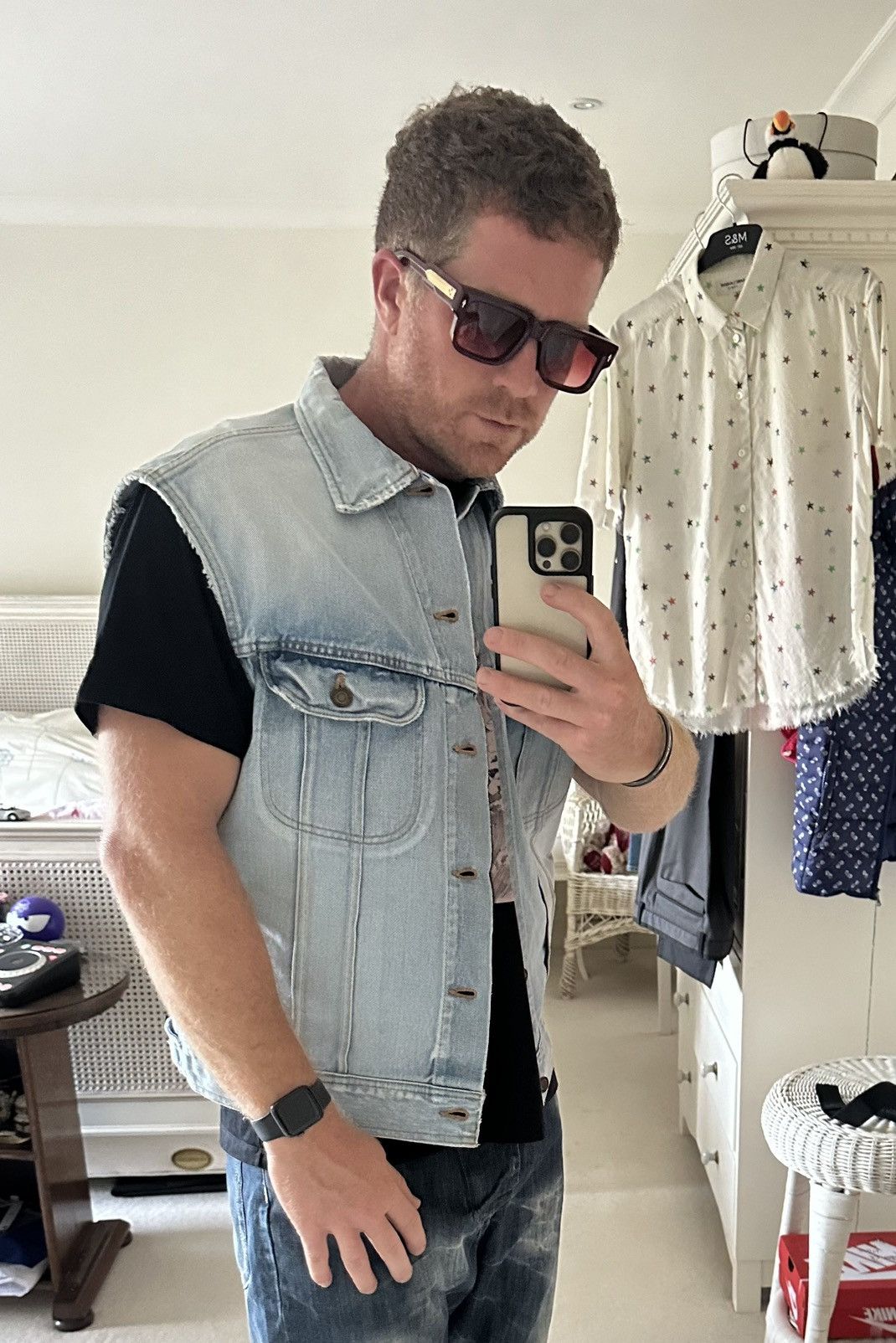 Saint Laurent Paris Ss16 Surf Sound Saint Laurent grail sleeveless denim jacket Size US XL / EU 56 / 4 - 4 Thumbnail